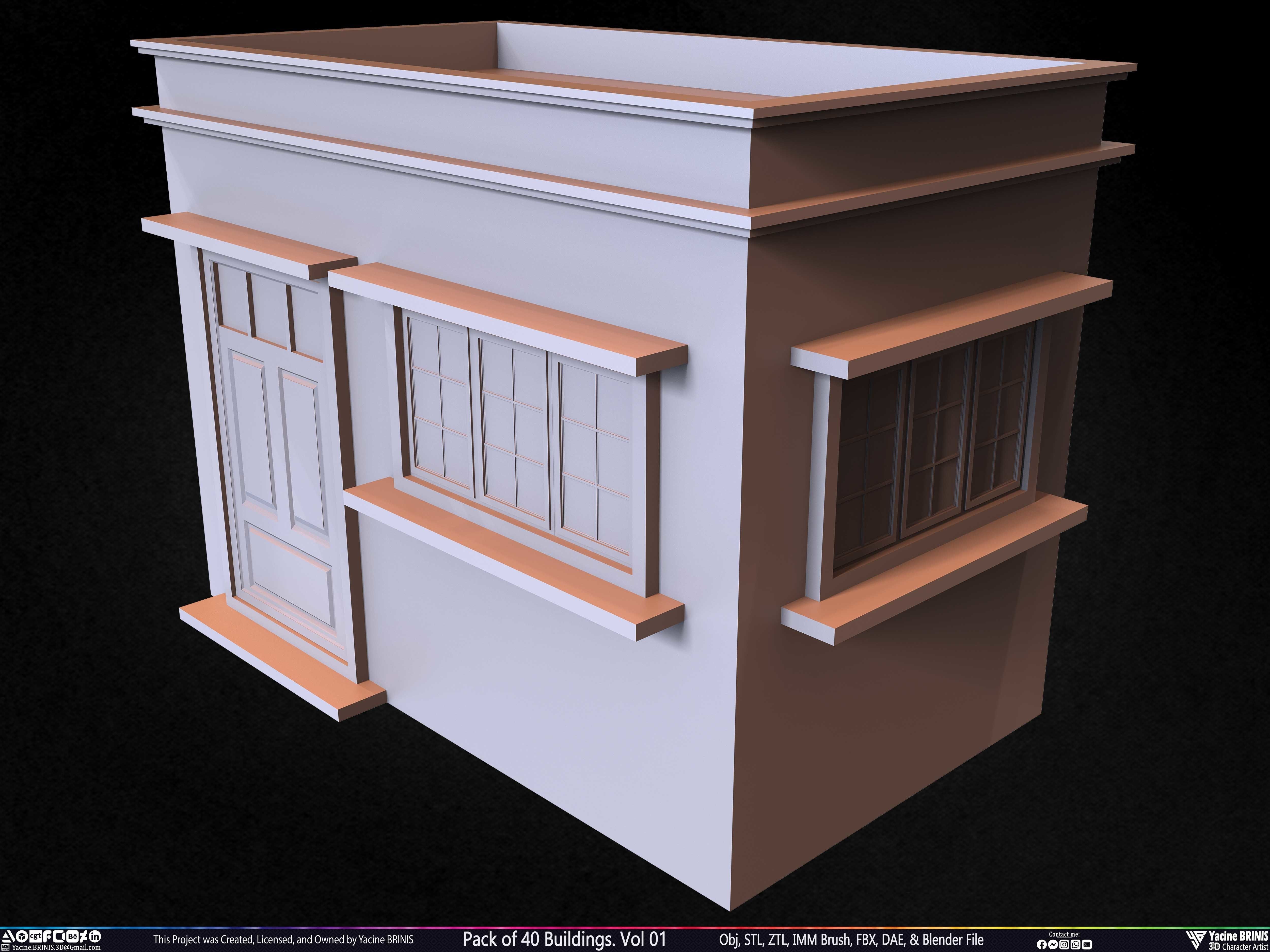 Pack of 40 Buildings Volume 01 Low-poly 3D model_26