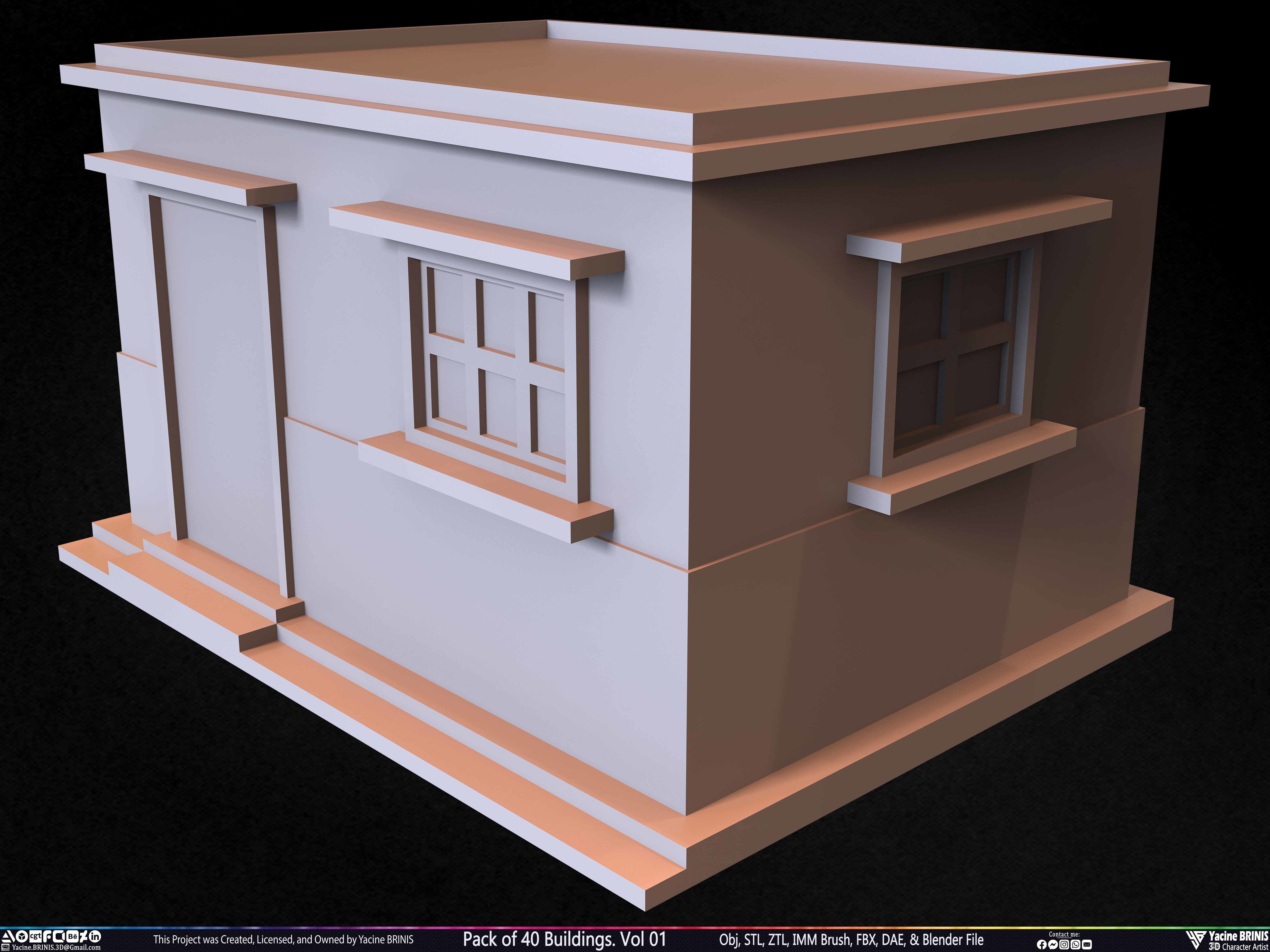 Pack of 40 Buildings Volume 01 Low-poly 3D model_14