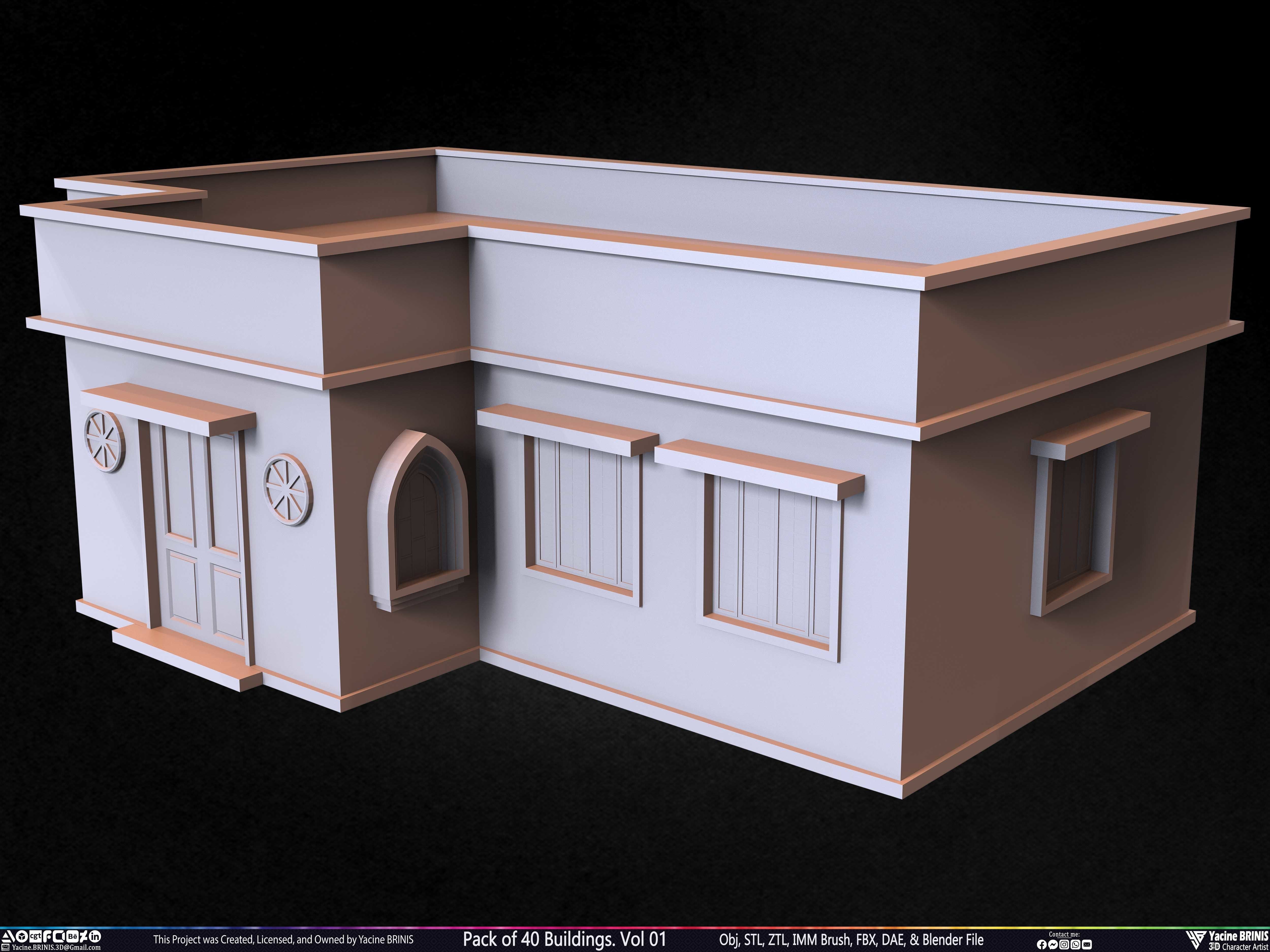 Pack of 40 Buildings Volume 01 Low-poly 3D model_31