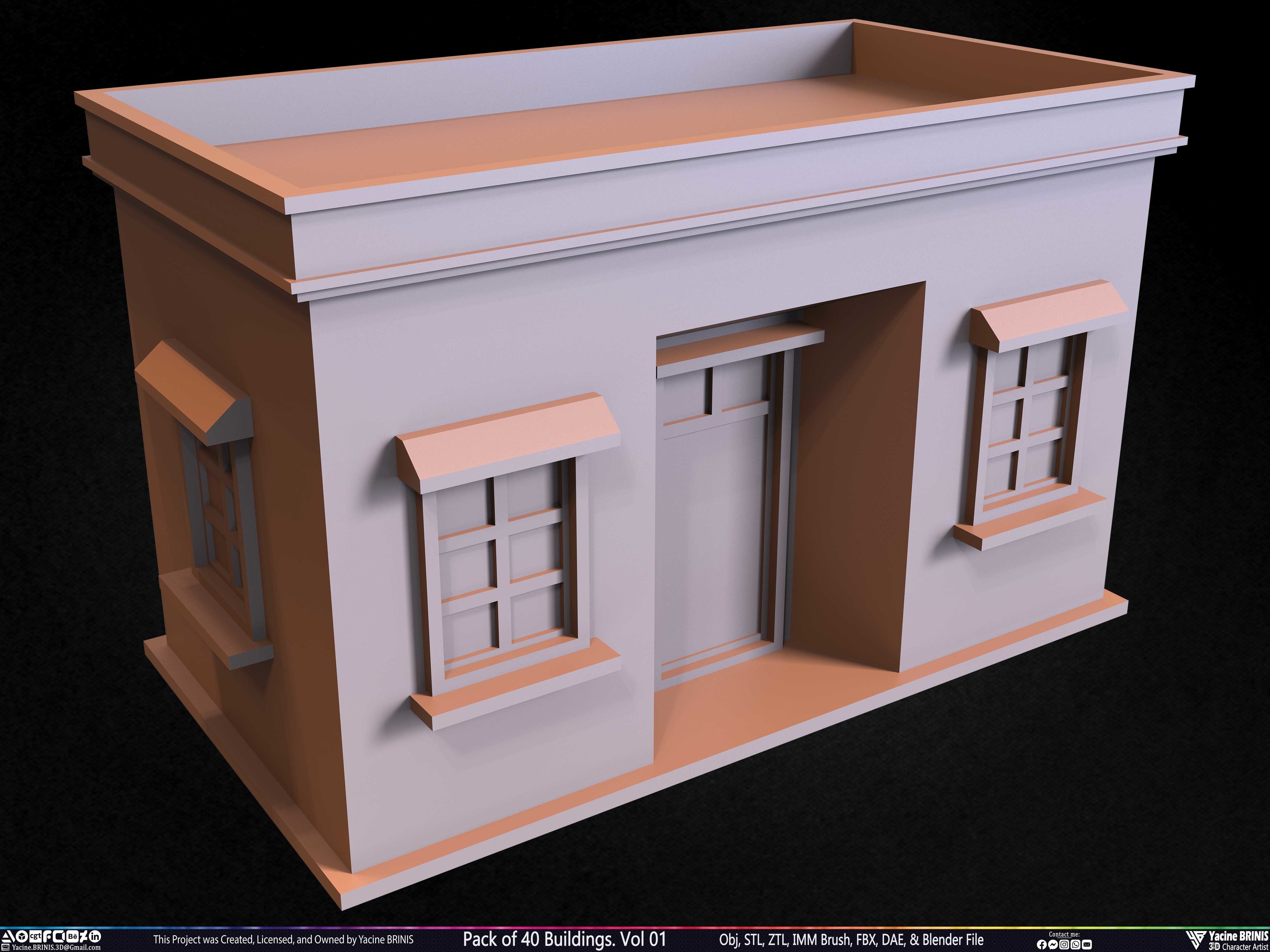 Pack of 40 Buildings Volume 01 Low-poly 3D model_21