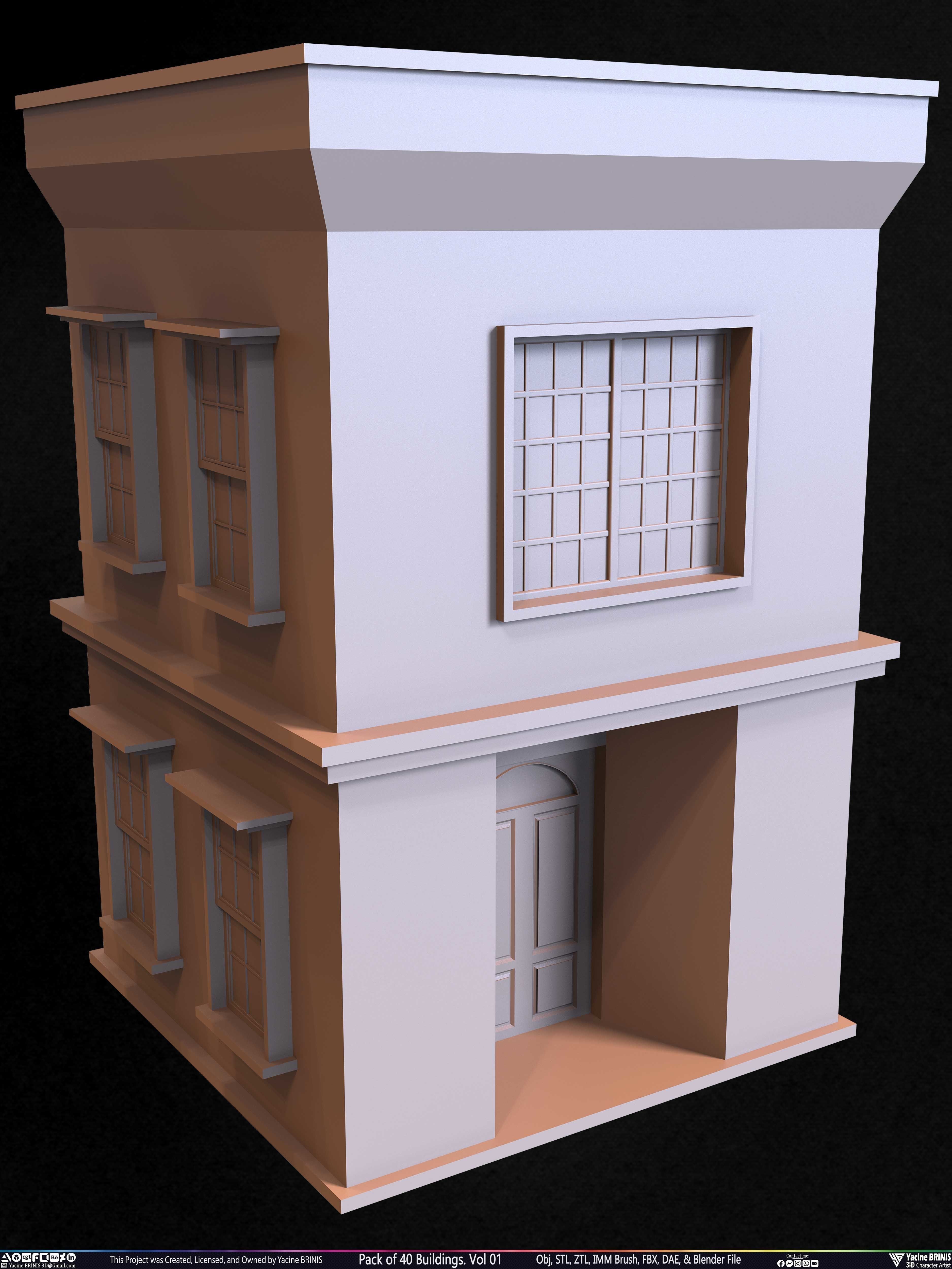 Pack of 40 Buildings Volume 01 Low-poly 3D model_44