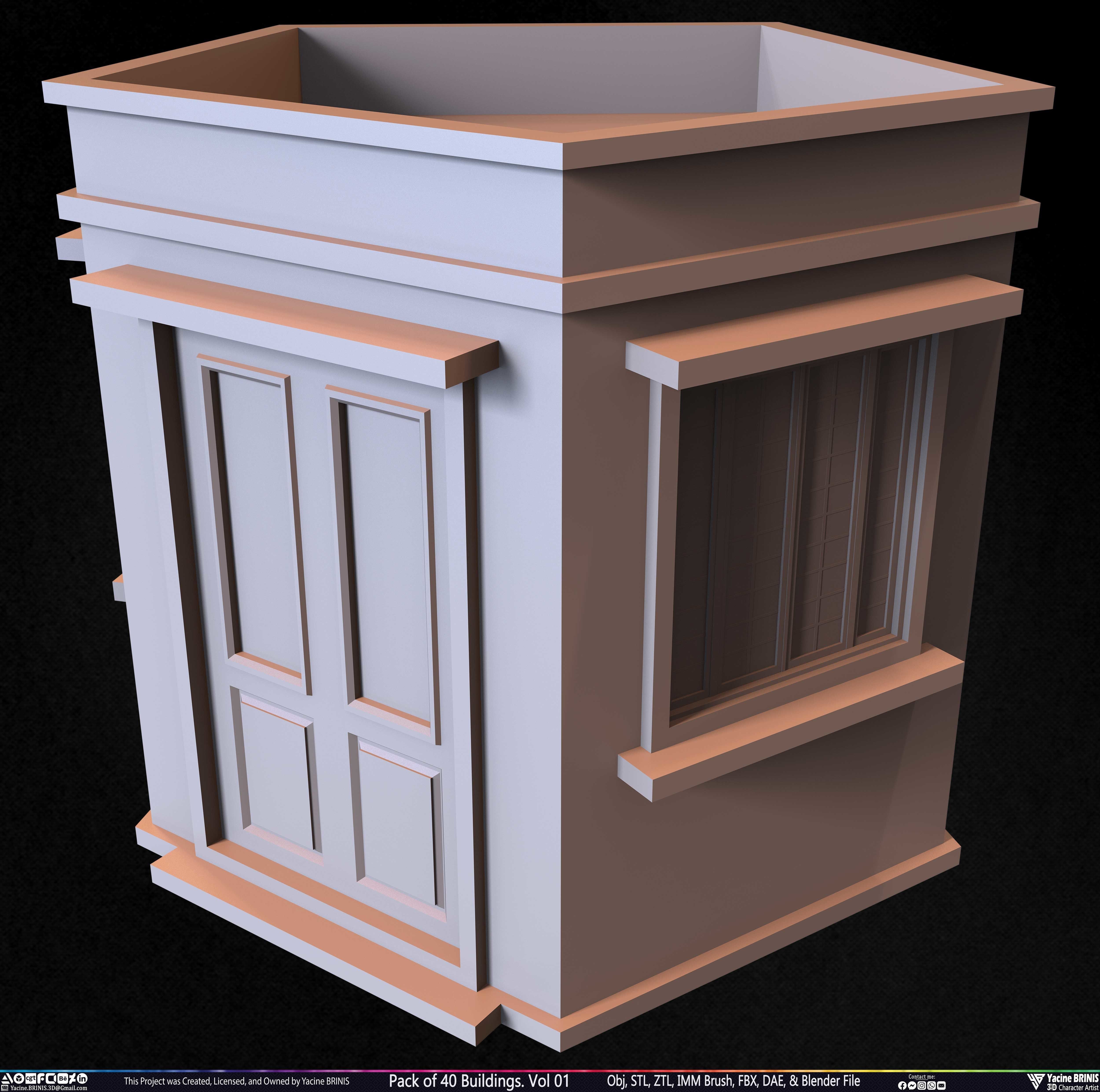 Pack of 40 Buildings Volume 01 Low-poly 3D model_25