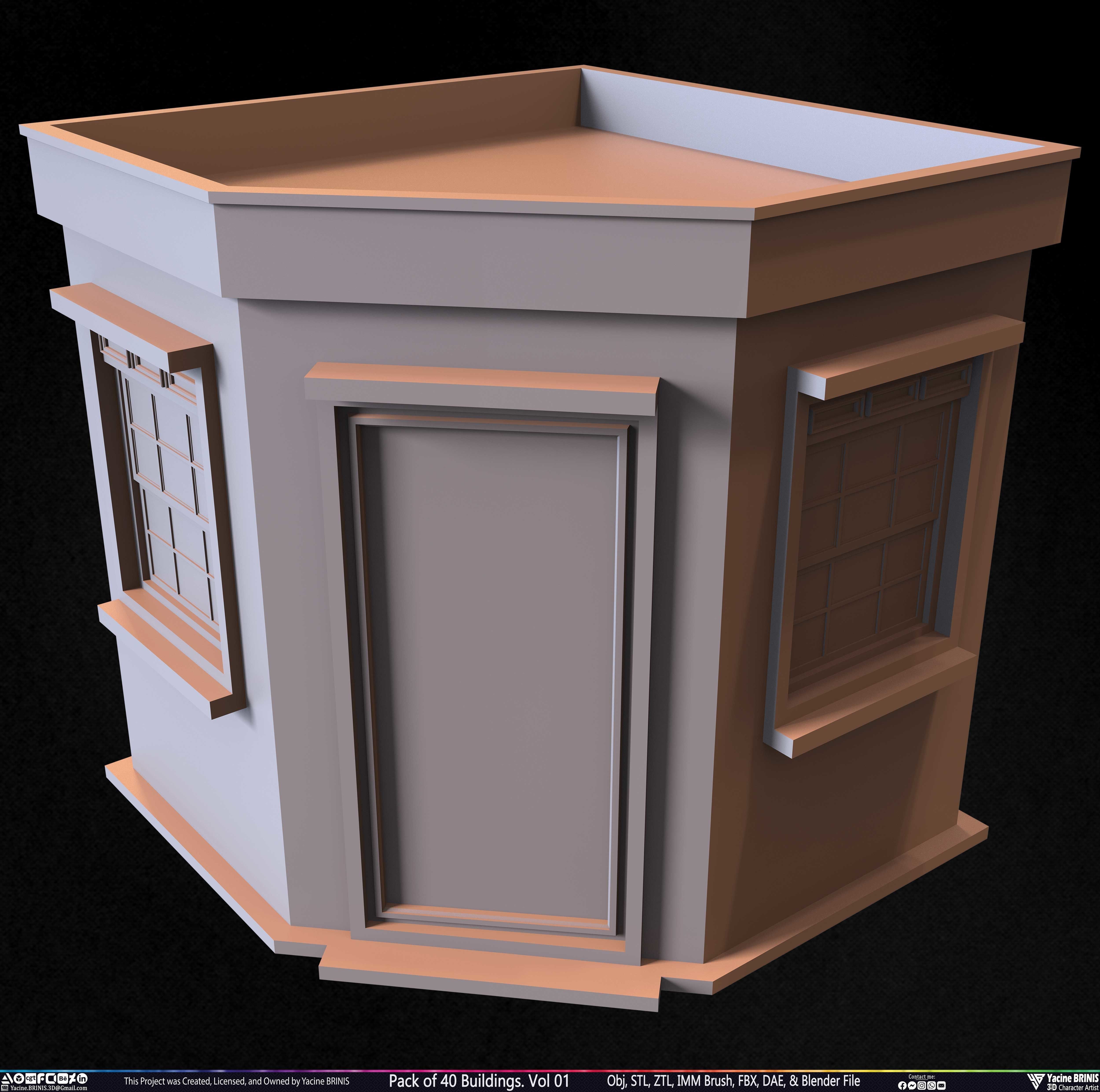 Pack of 40 Buildings Volume 01 Low-poly 3D model_24