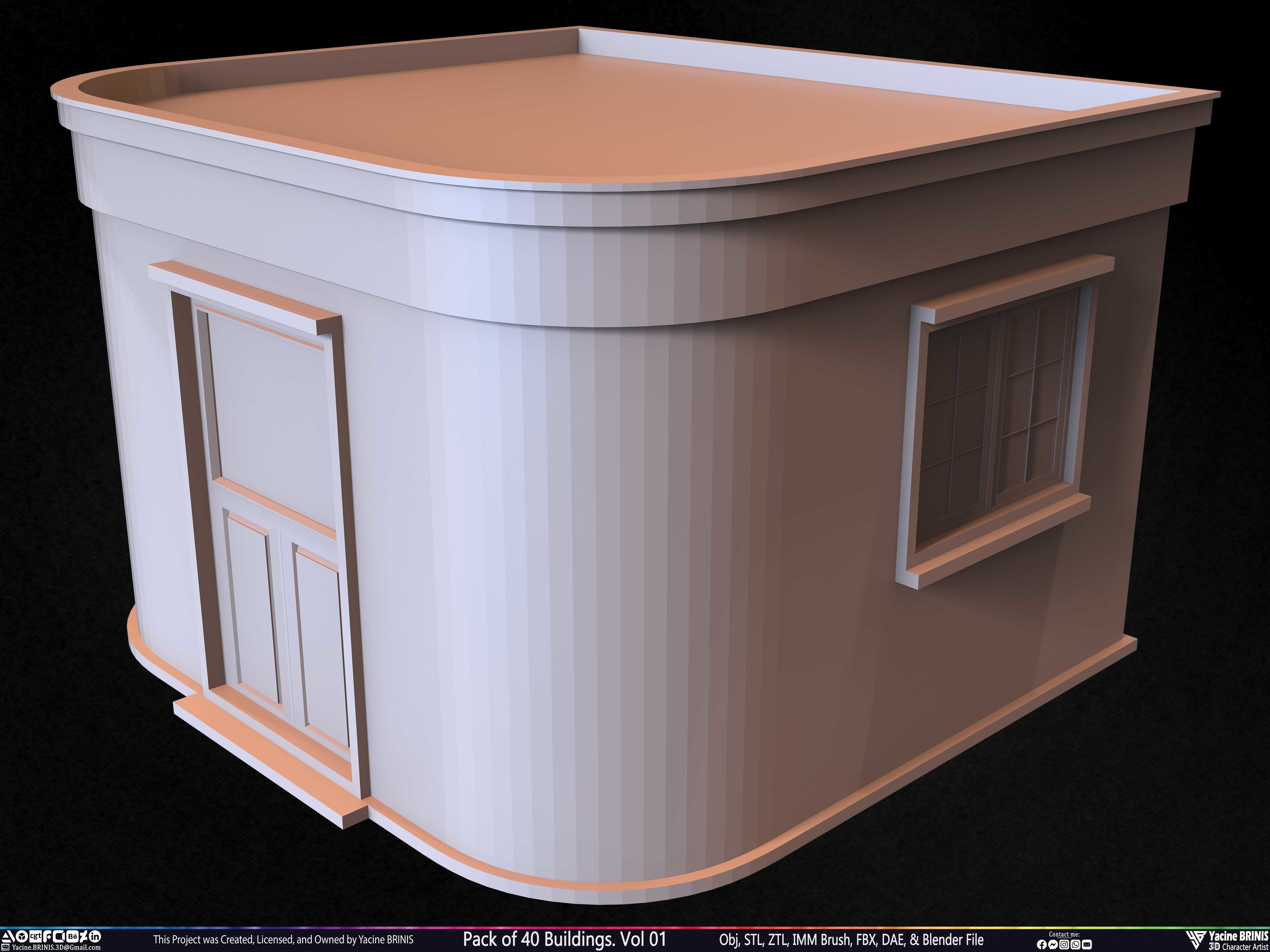 Pack of 40 Buildings Volume 01 Low-poly 3D model_28