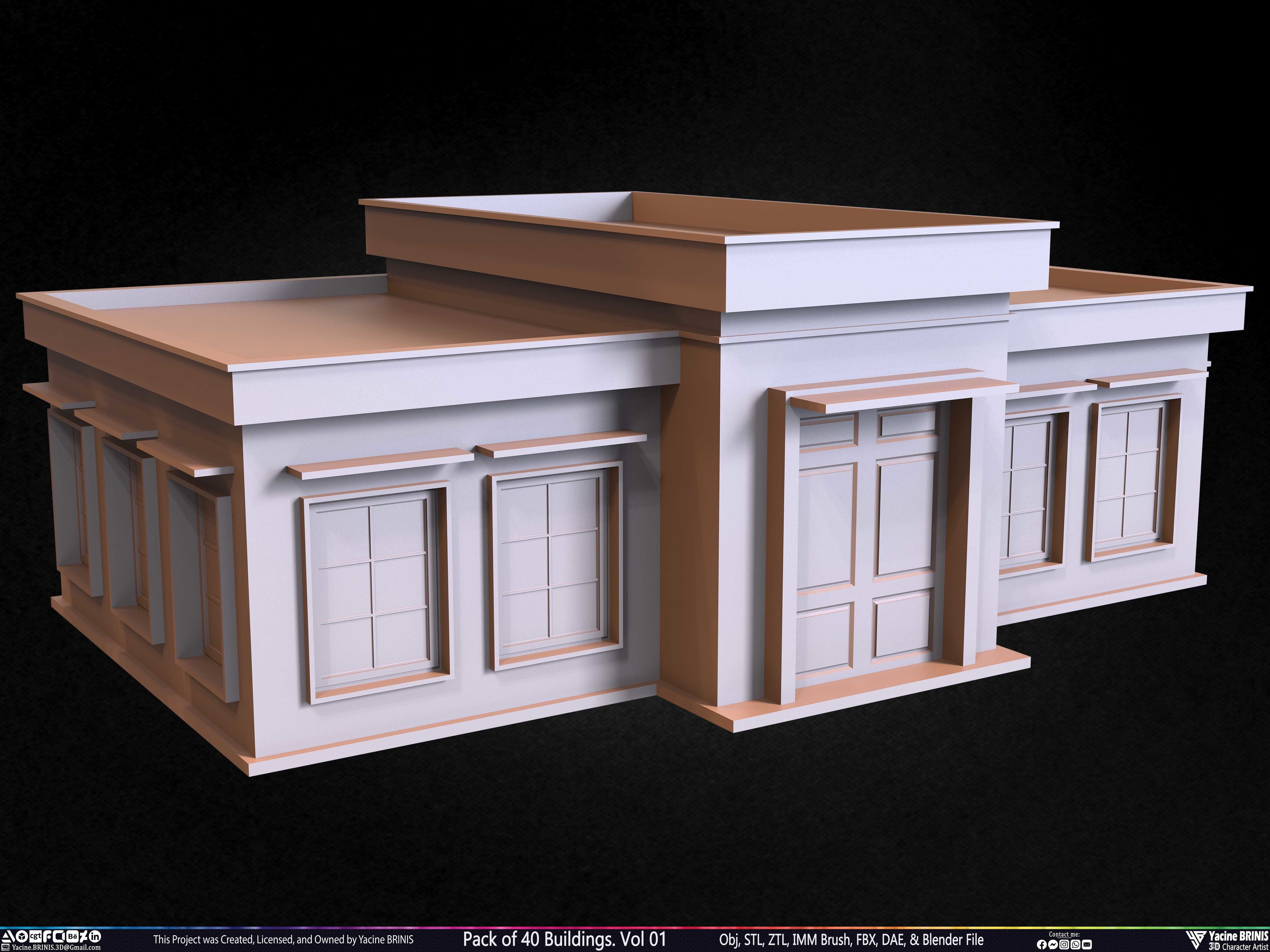 Pack of 40 Buildings Volume 01 Low-poly 3D model_48