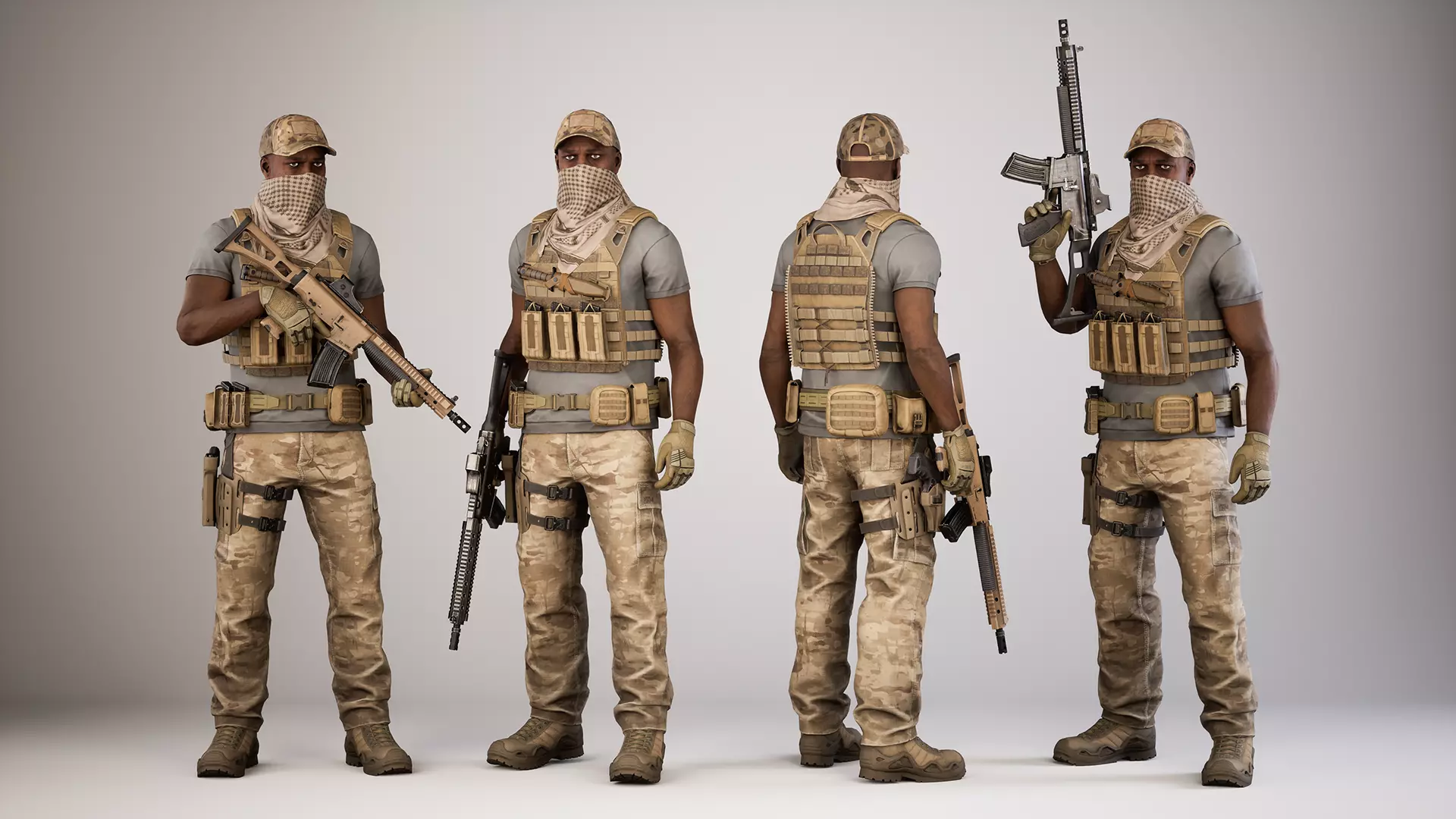 Casual Soldier 07 Low-poly 3D model_0