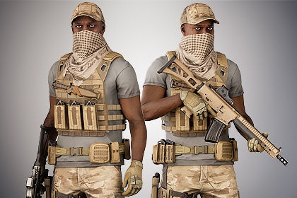 Casual Soldier 07 Low-poly 3D model_6