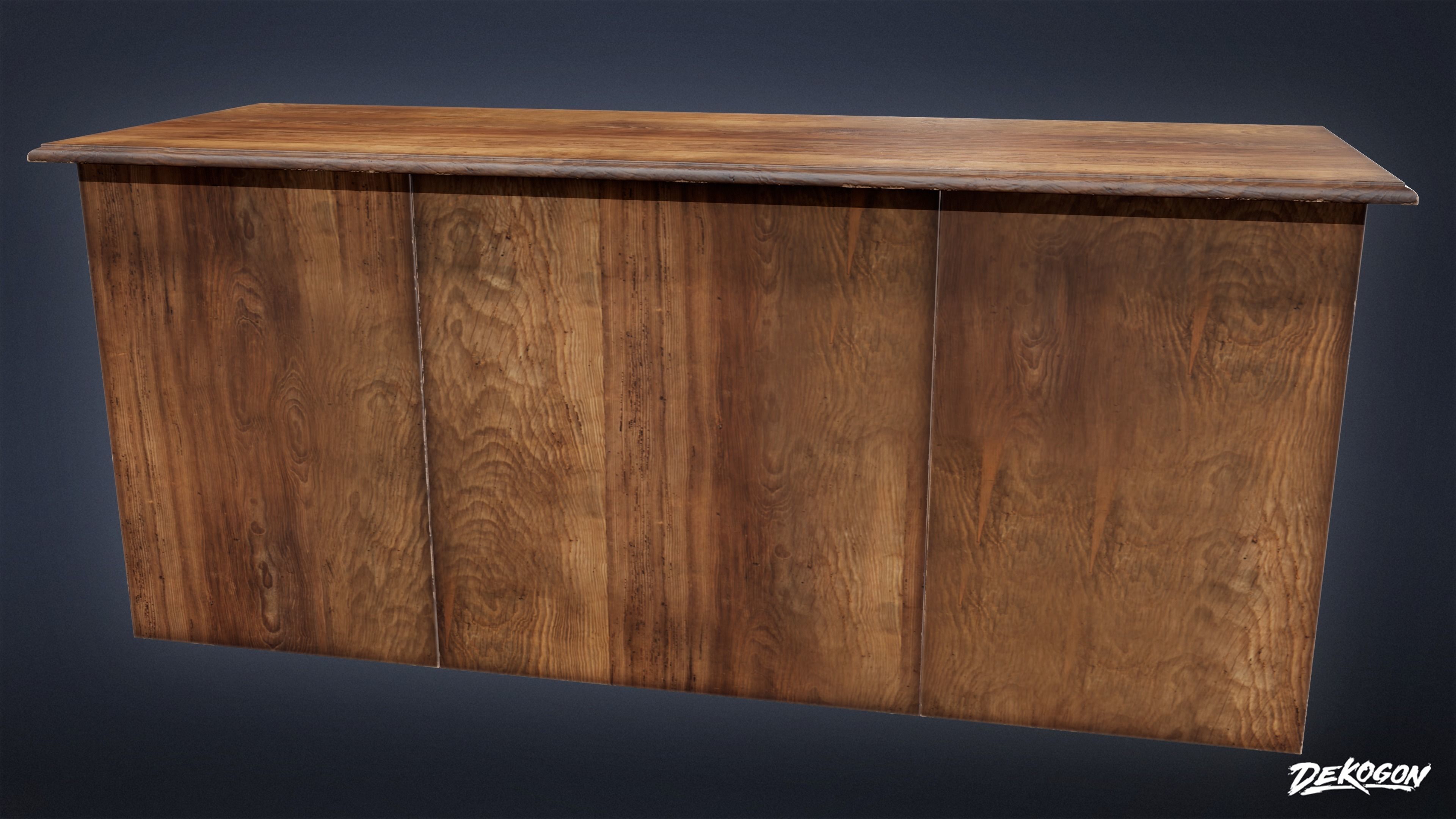 SUBURBS - Desk 02 - LOW POLY AND NANITE Low-poly 3D model_3