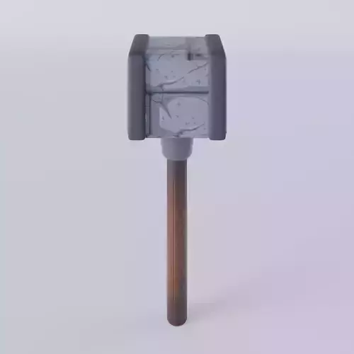 low poly stone hammer