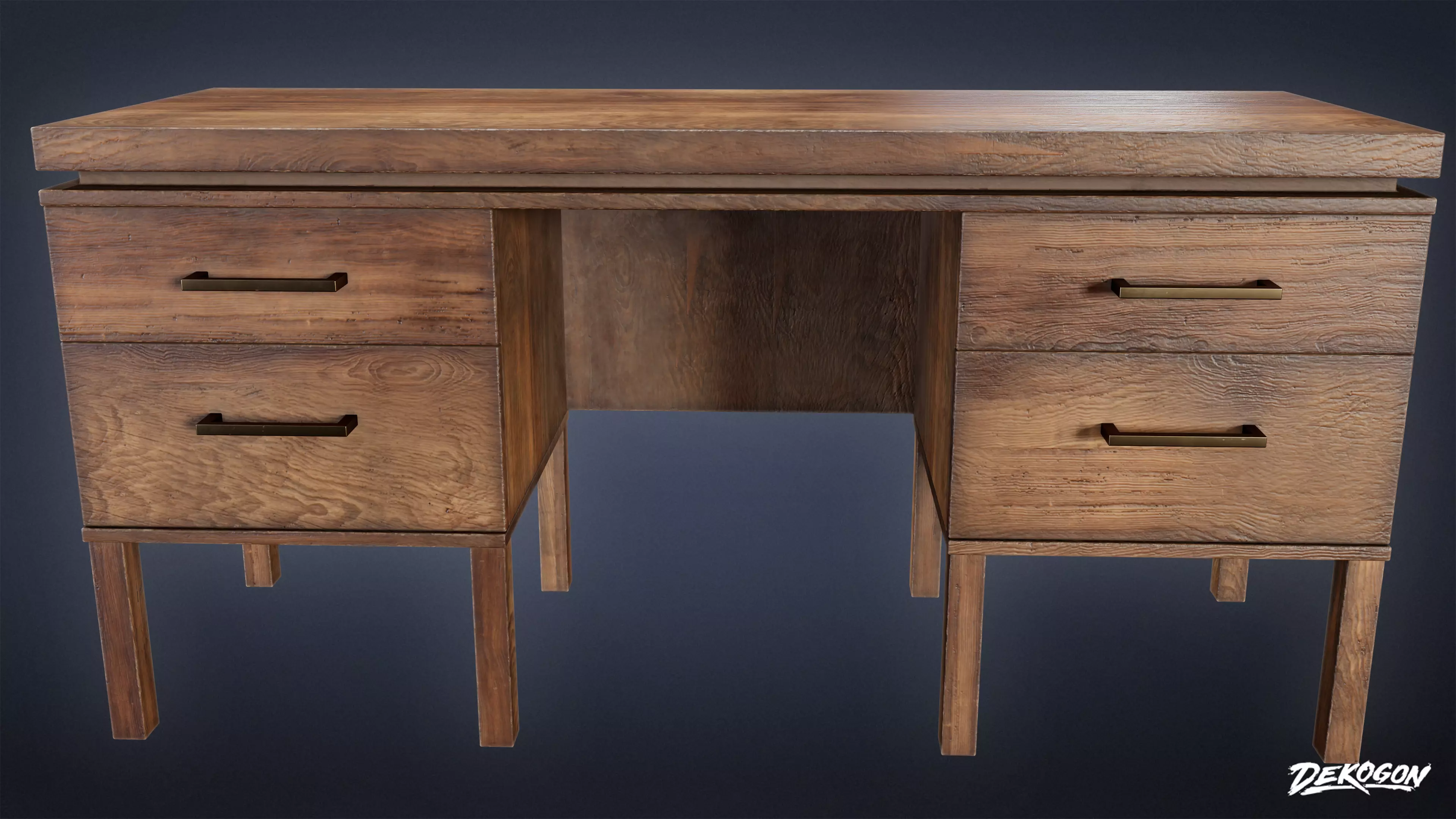 SUBURBS - Desk 03 - LOW POLY AND NANITE Low-poly 3D model_0