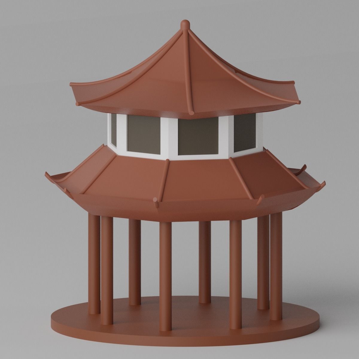 Cartoon Chinese Pavilion 3D model_5