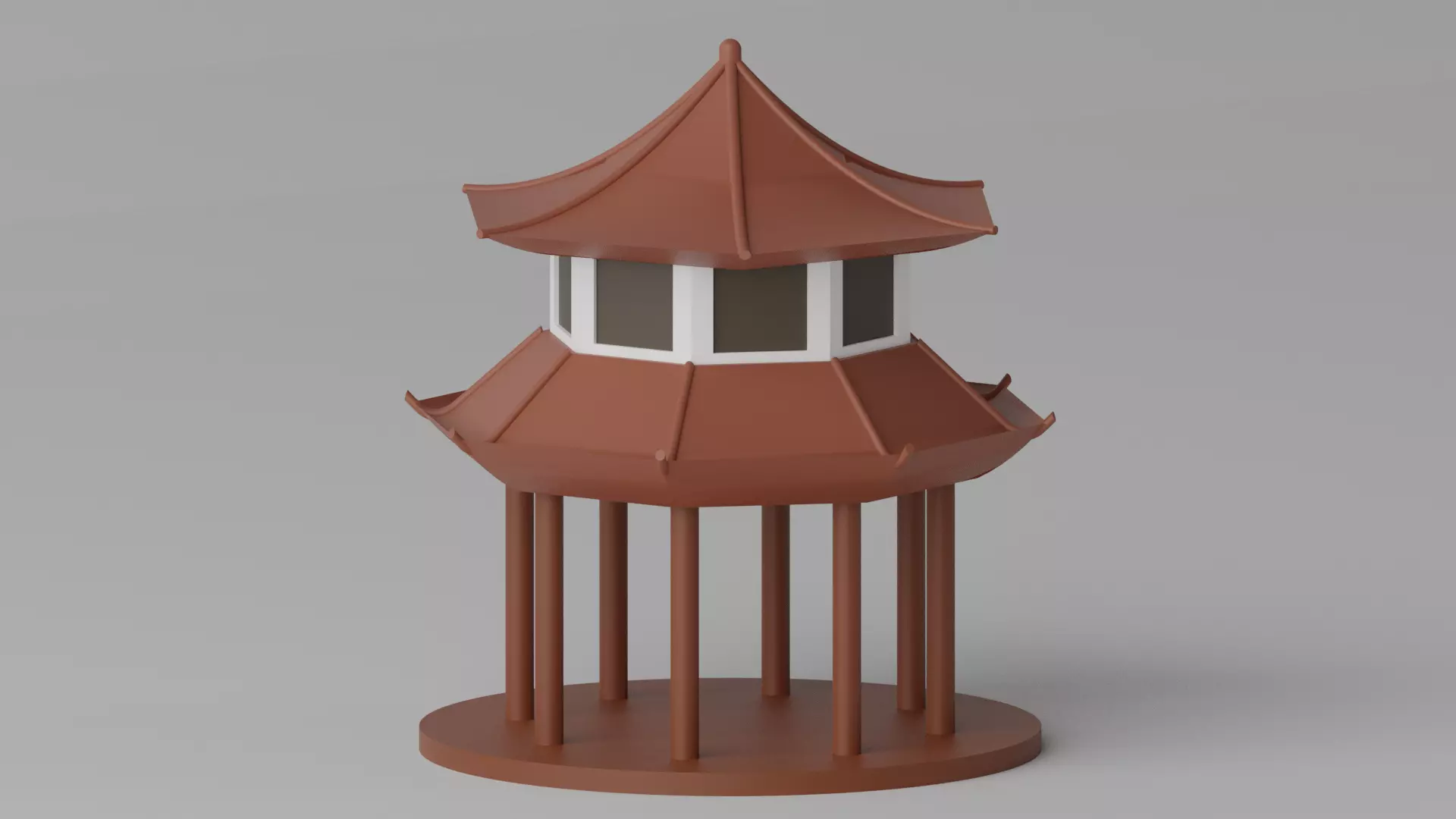 Cartoon Chinese Pavilion 3D model_0