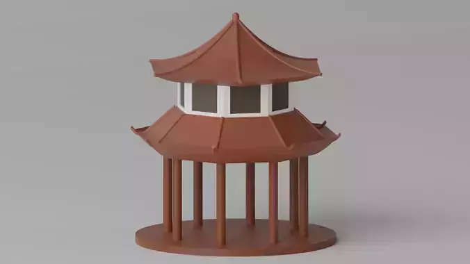 Cartoon Chinese Pavilion