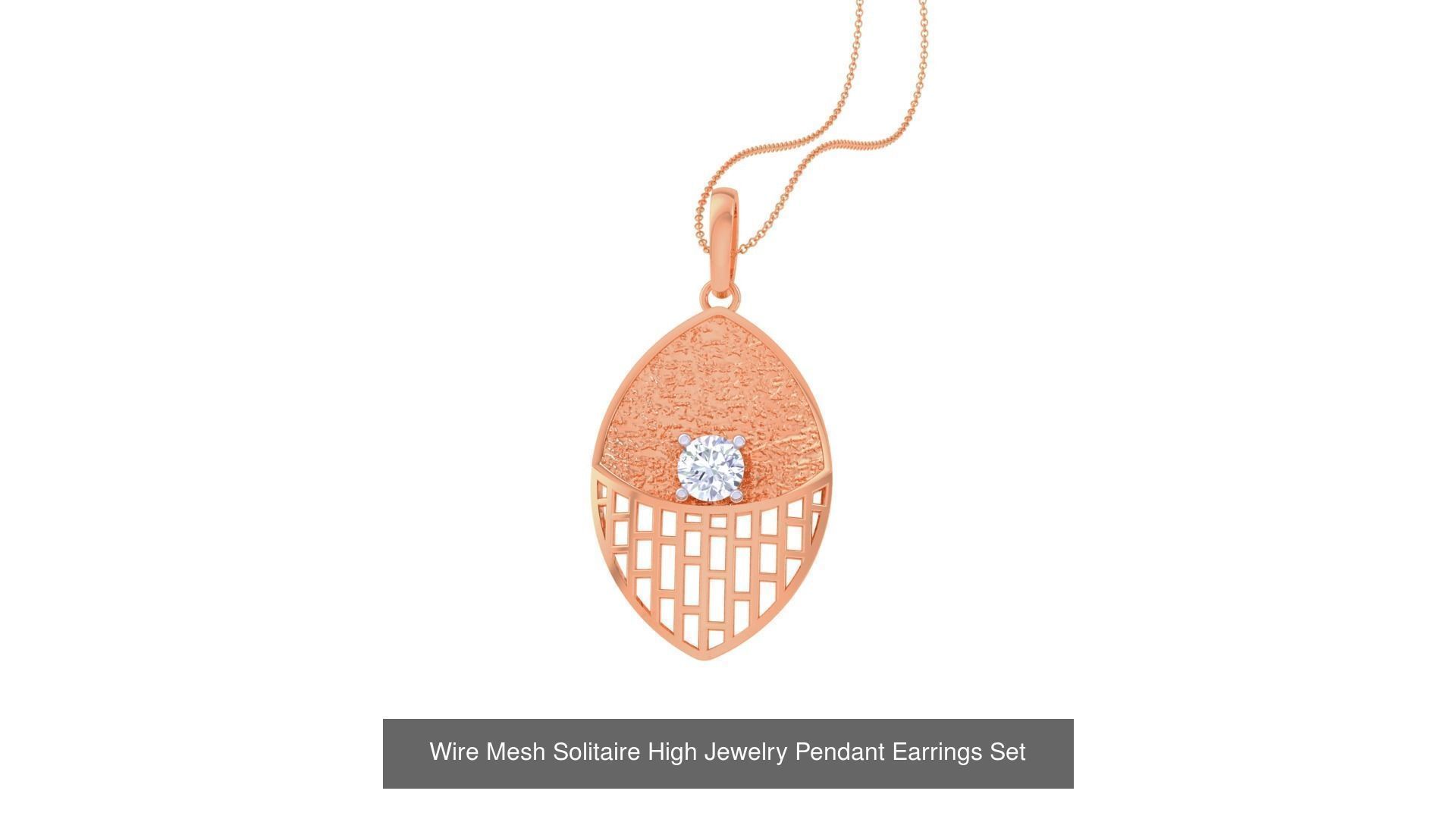 20 Light Solitaire Pendant Earrings Set 3dm stl obj mtl gltf glb 3D Model Collection_6