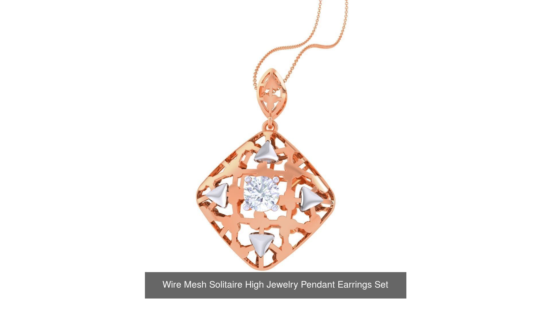 20 Light Solitaire Pendant Earrings Set 3dm stl obj mtl gltf glb 3D Model Collection_17