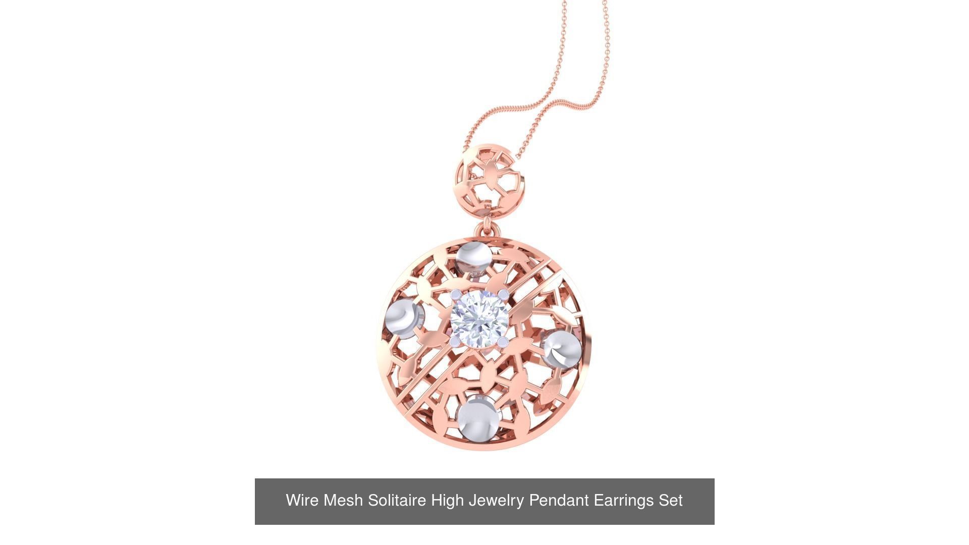 20 Light Solitaire Pendant Earrings Set 3dm stl obj mtl gltf glb 3D Model Collection_19