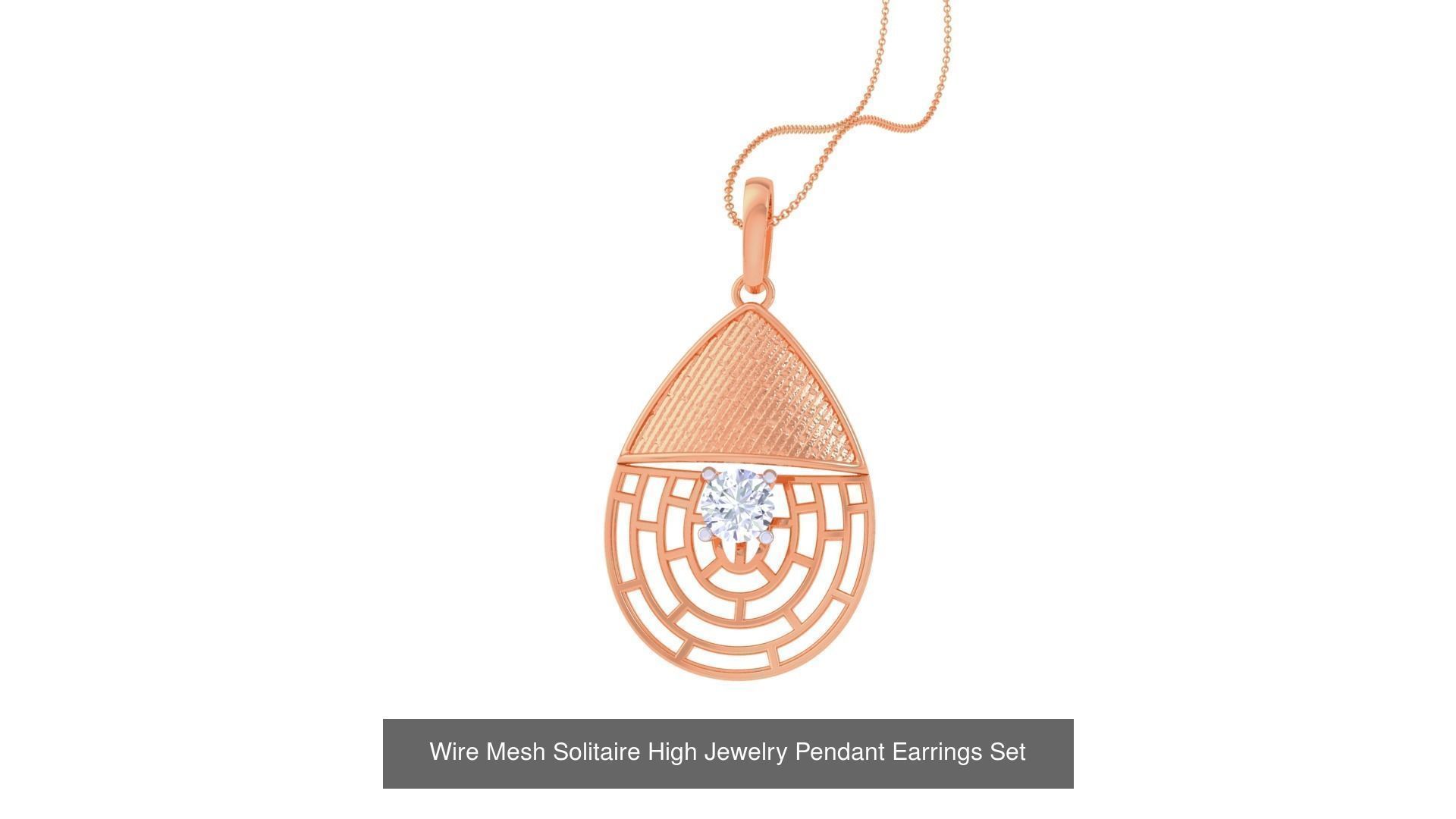 20 Light Solitaire Pendant Earrings Set 3dm stl obj mtl gltf glb 3D Model Collection_4