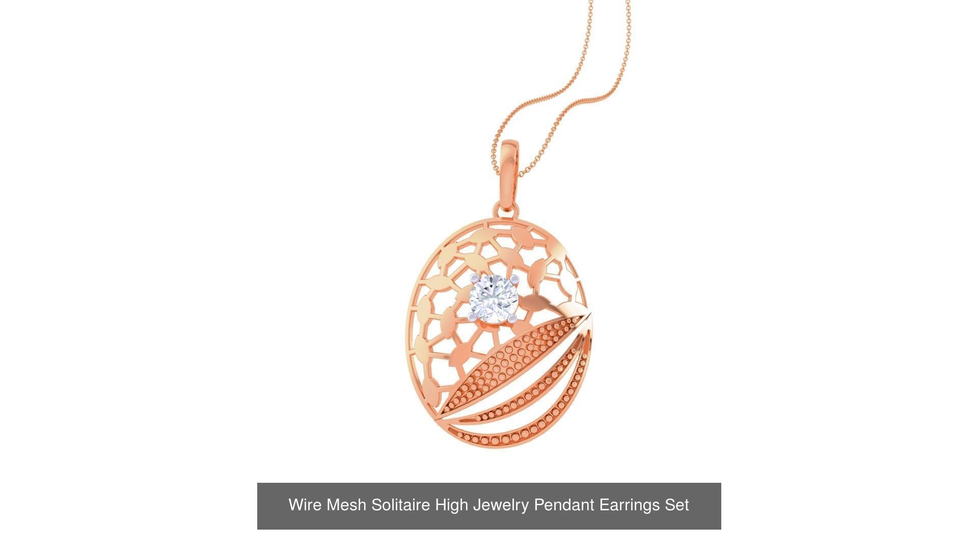 20 Light Solitaire Pendant Earrings Set 3dm stl obj mtl gltf glb 3D Model Collection_5