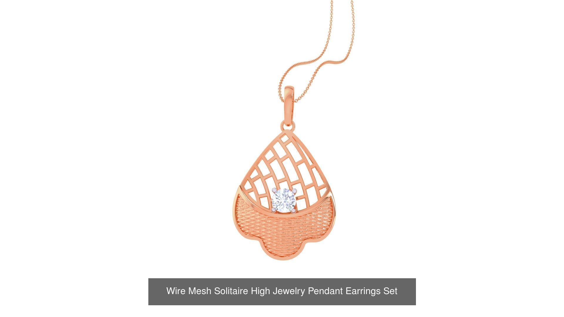 20 Light Solitaire Pendant Earrings Set 3dm stl obj mtl gltf glb 3D Model Collection_11