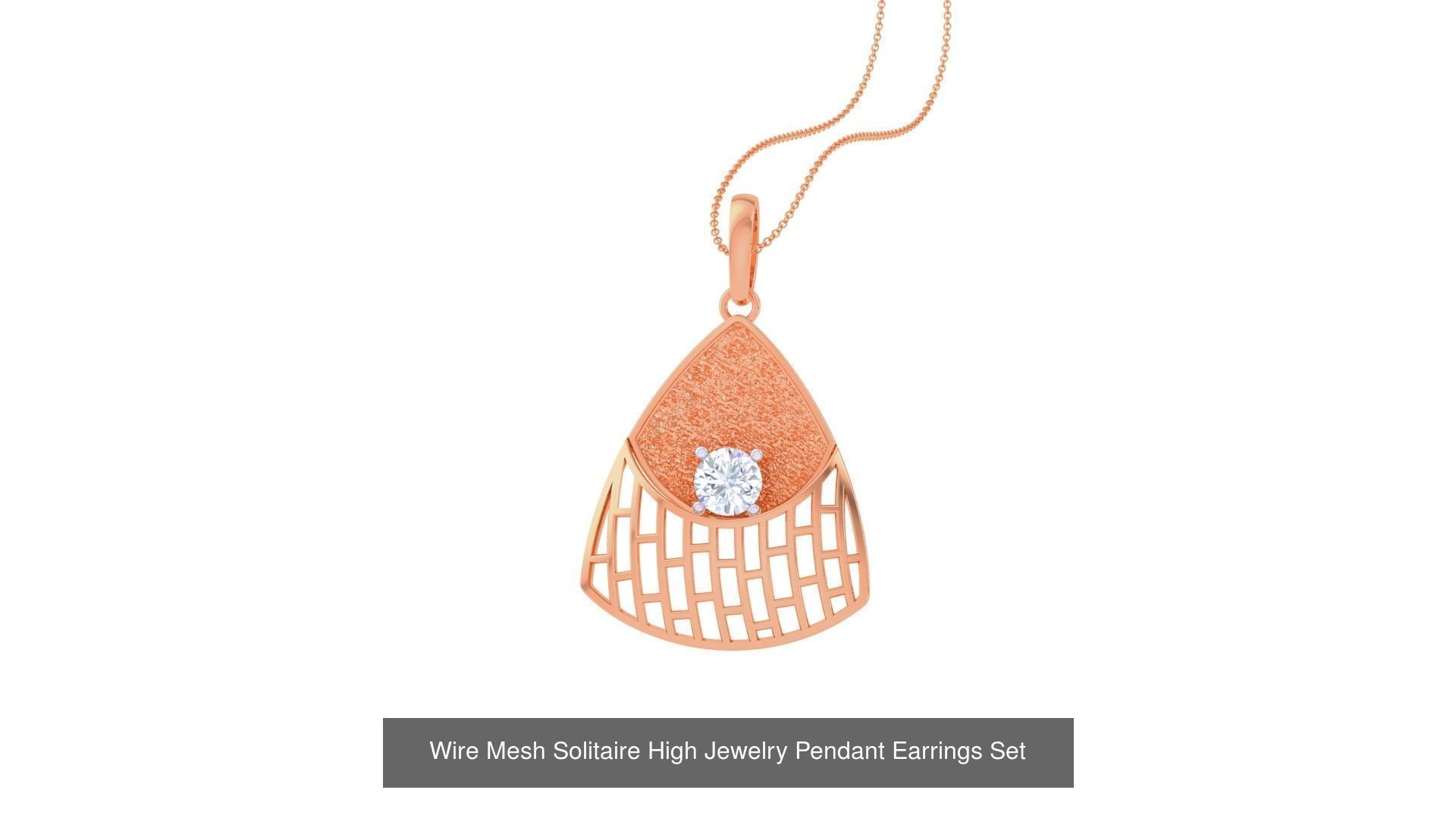 20 Light Solitaire Pendant Earrings Set 3dm stl obj mtl gltf glb 3D Model Collection_3