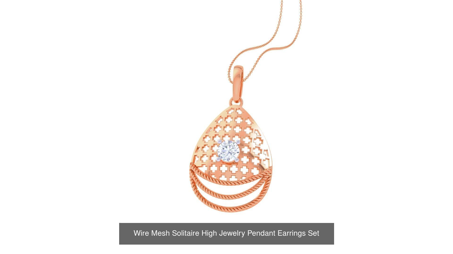 20 Light Solitaire Pendant Earrings Set 3dm stl obj mtl gltf glb 3D Model Collection_20