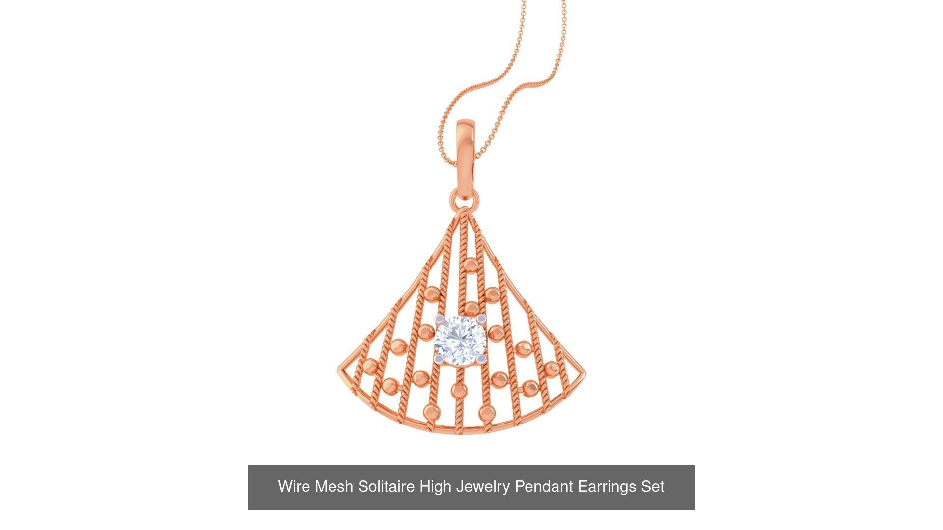 20 Light Solitaire Pendant Earrings Set 3dm stl obj mtl gltf glb 3D Model Collection_1