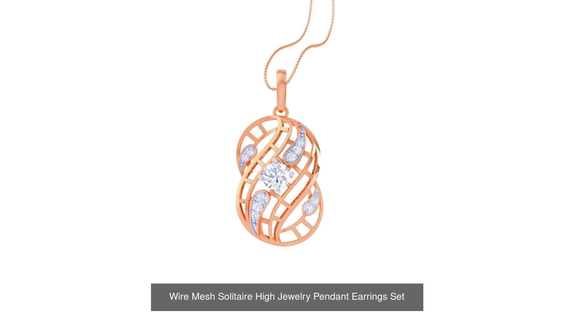 20 Light Solitaire Pendant Earrings Set 3dm stl obj mtl gltf glb 3D Model Collection_7