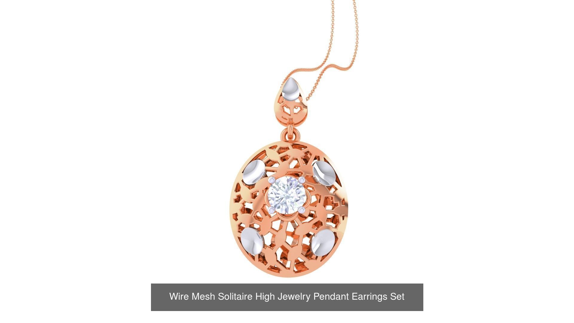 20 Light Solitaire Pendant Earrings Set 3dm stl obj mtl gltf glb 3D Model Collection_13