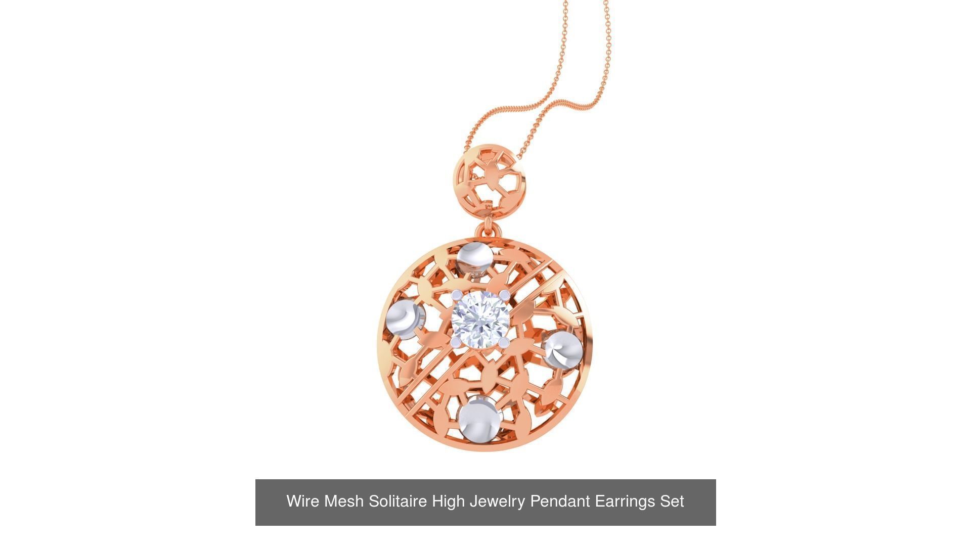 20 Light Solitaire Pendant Earrings Set 3dm stl obj mtl gltf glb 3D Model Collection_12