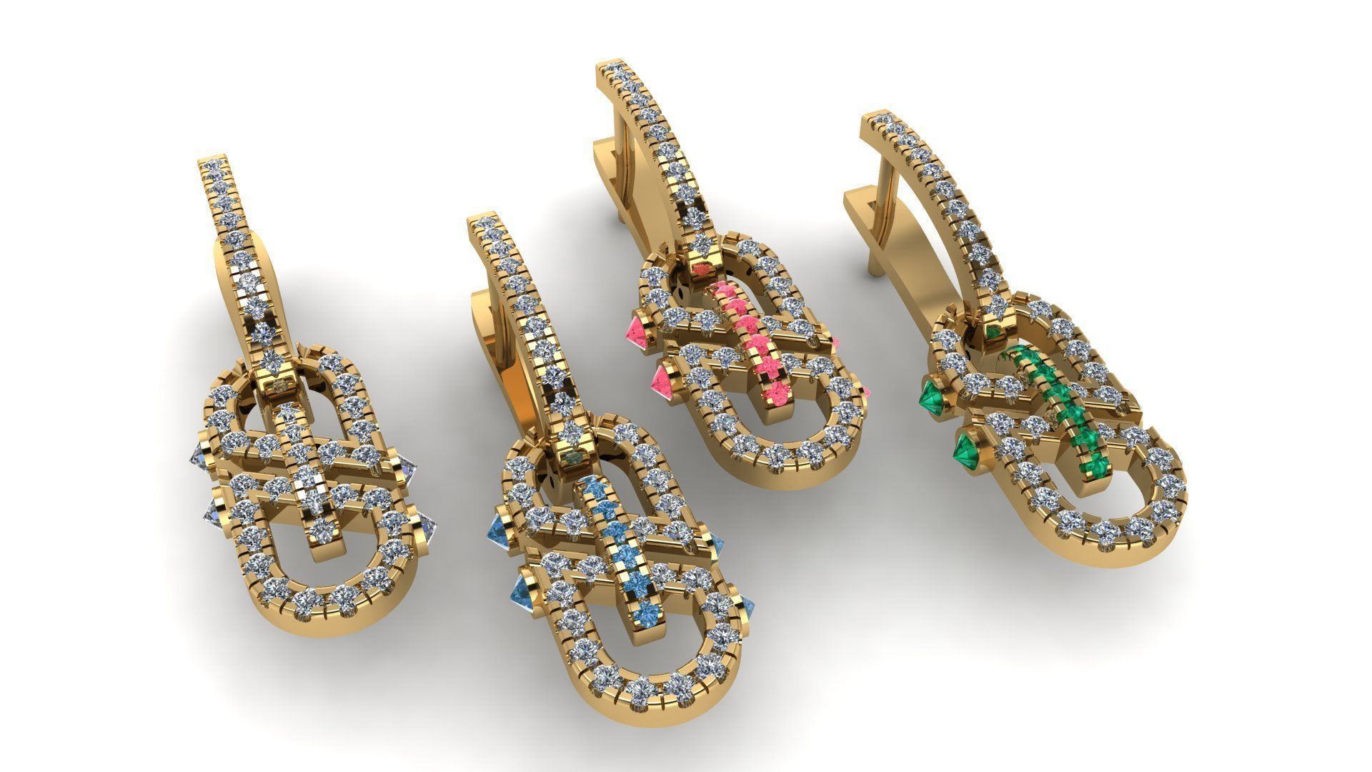 Earring 3D print model_1