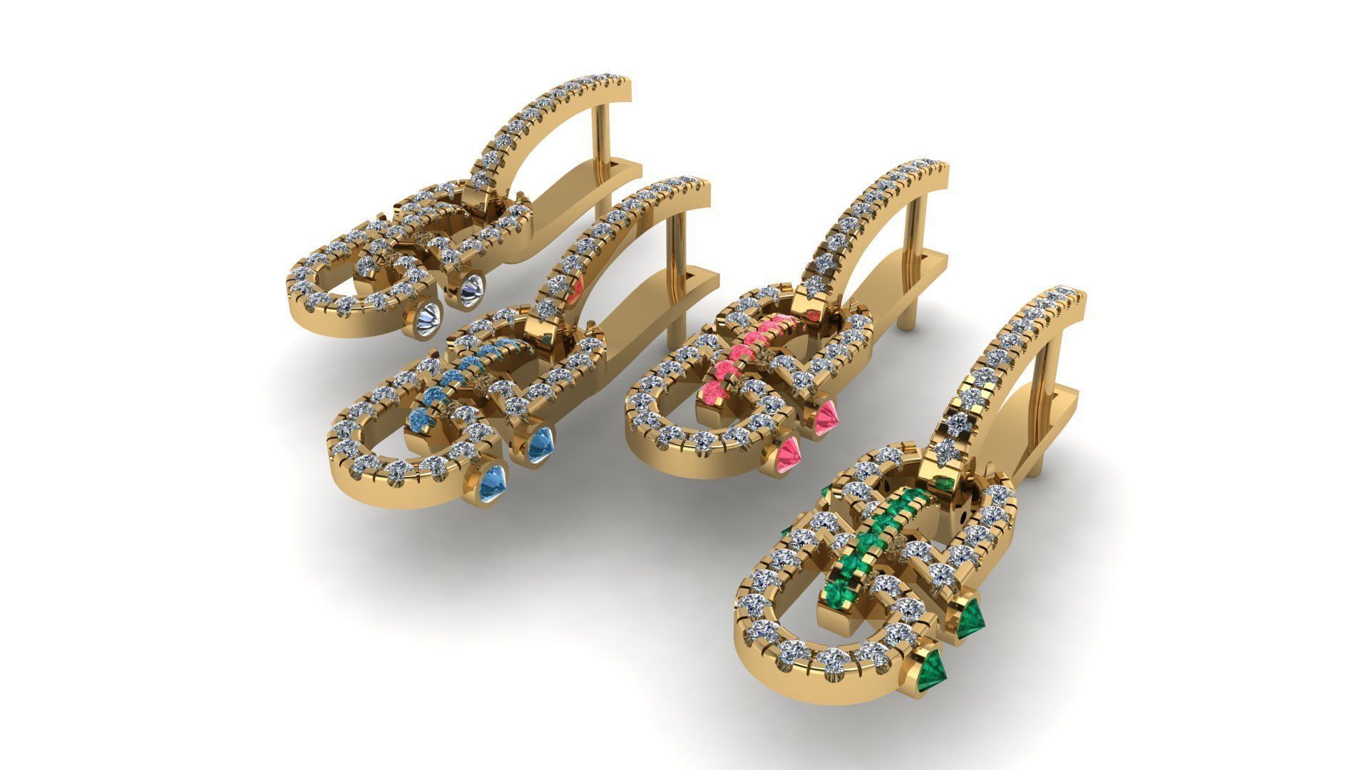 Earring 3D print model_2