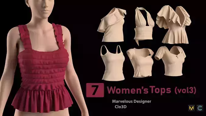 7 Womens Tops -vol3 3D model