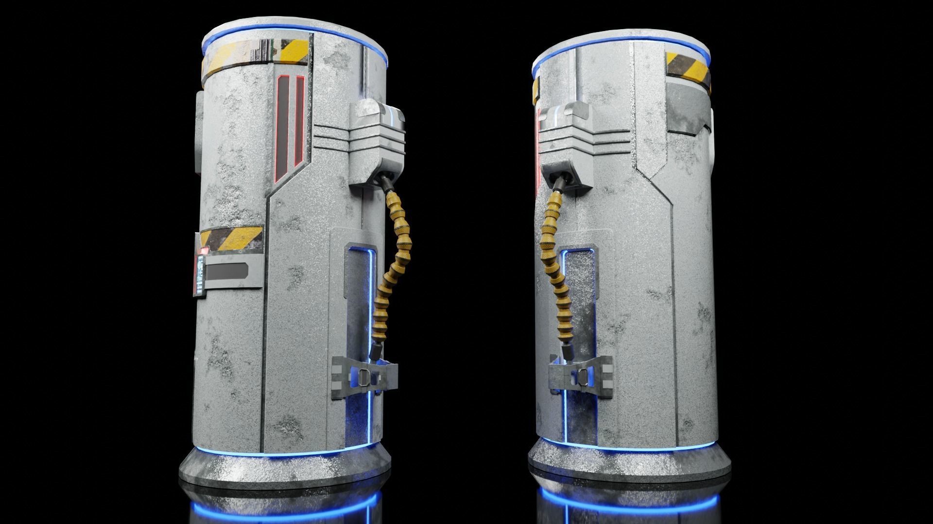 Sci Fi Portal Animated Game Asset Low-poly 3D model_1