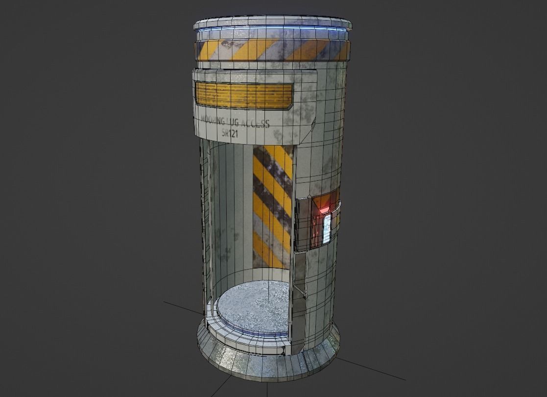 Sci Fi Portal Animated Game Asset Low-poly 3D model_5