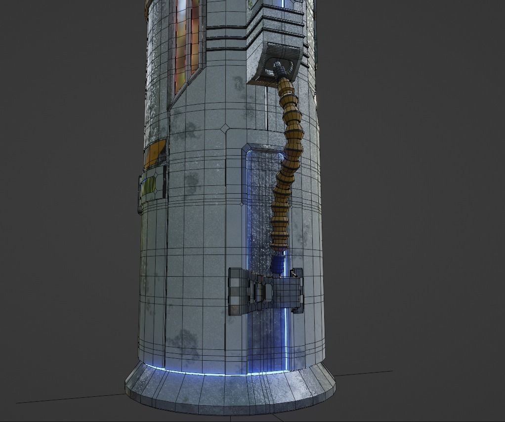 Sci Fi Portal Animated Game Asset Low-poly 3D model_10