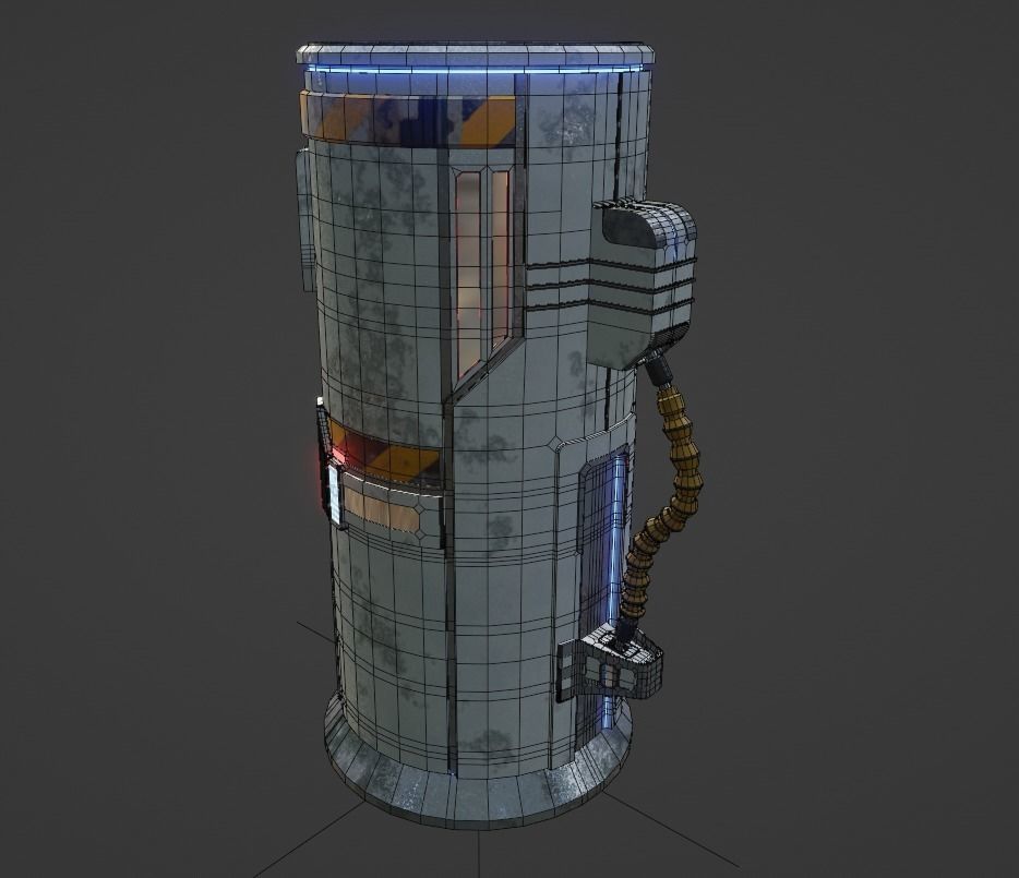 Sci Fi Portal Animated Game Asset Low-poly 3D model_7