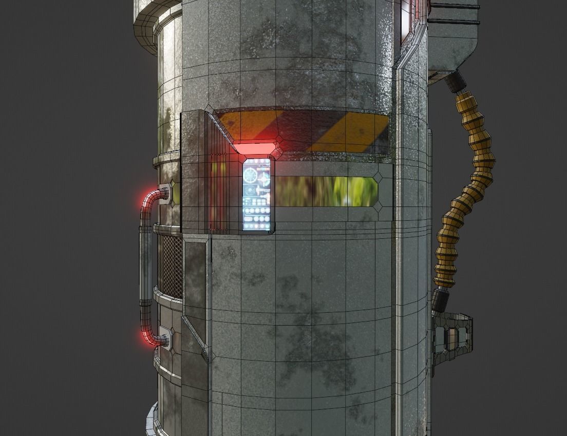 Sci Fi Portal Animated Game Asset Low-poly 3D model_9