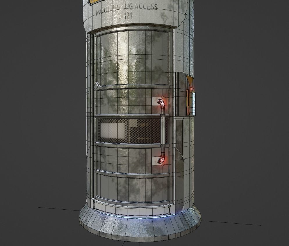 Sci Fi Portal Animated Game Asset Low-poly 3D model_8