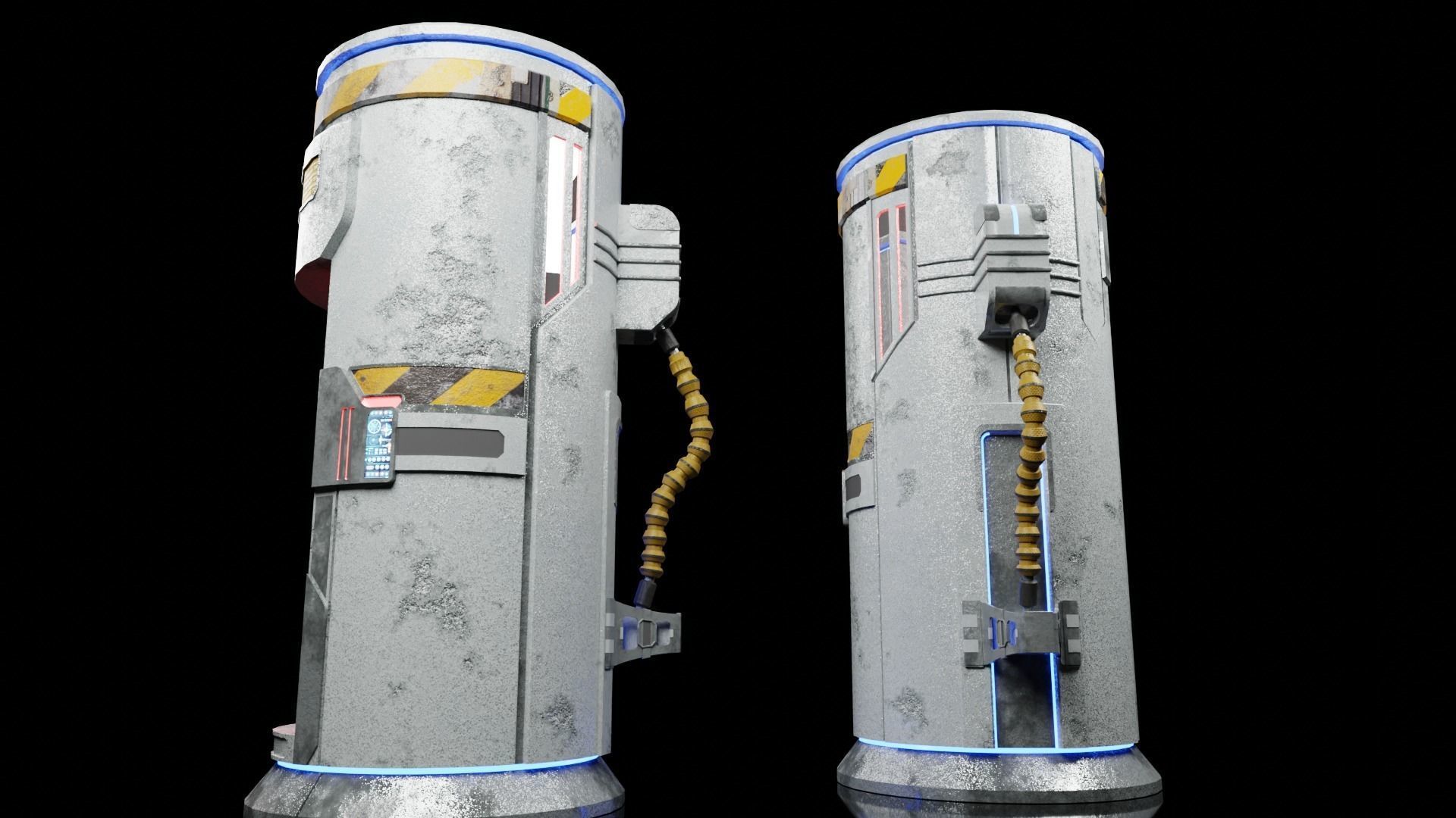 Sci Fi Portal Animated Game Asset Low-poly 3D model_2