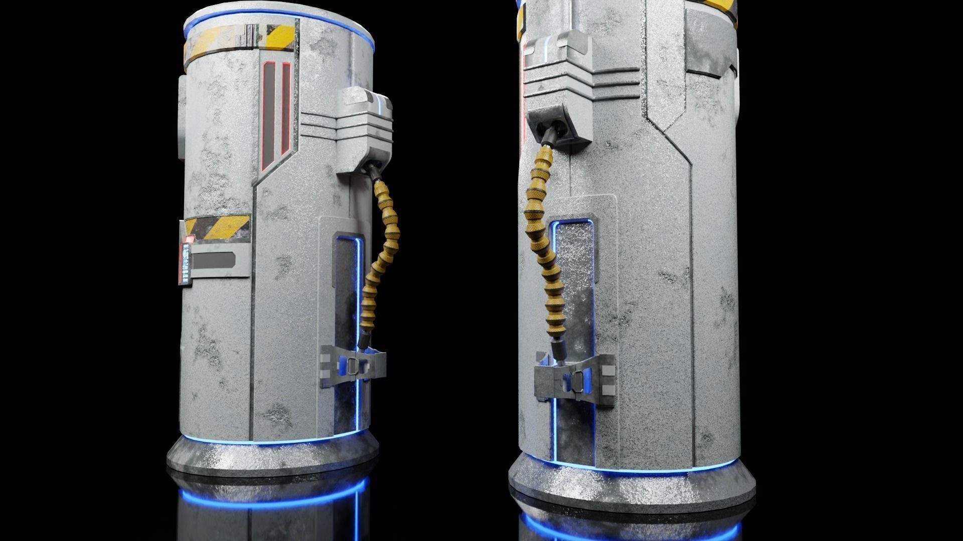 Sci Fi Portal Animated Game Asset Low-poly 3D model_3