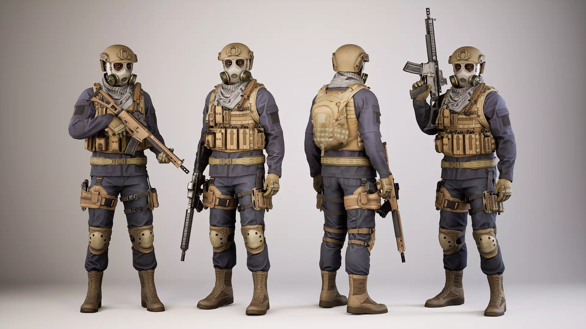 Casual Soldier 09 Low-poly 3D model_0