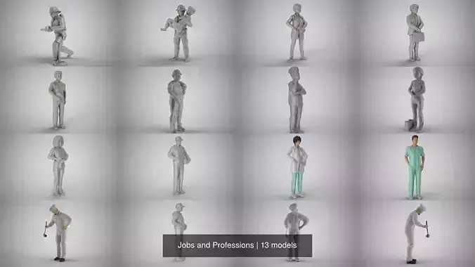 Jobs and Professions 3D Model Collection