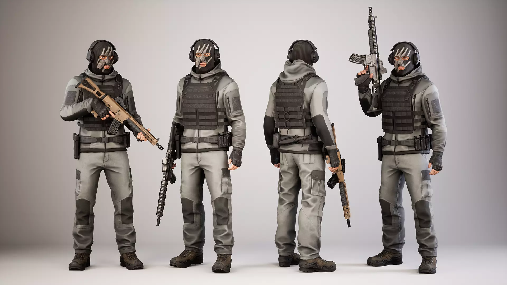 Casual Soldier 10 Low-poly 3D model_0