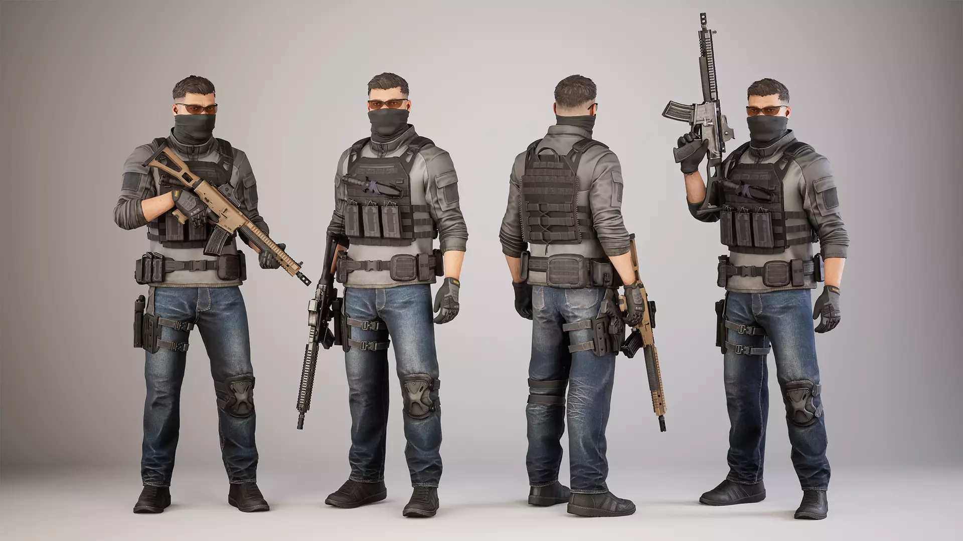 Casual Soldier 12 Low-poly 3D model_0