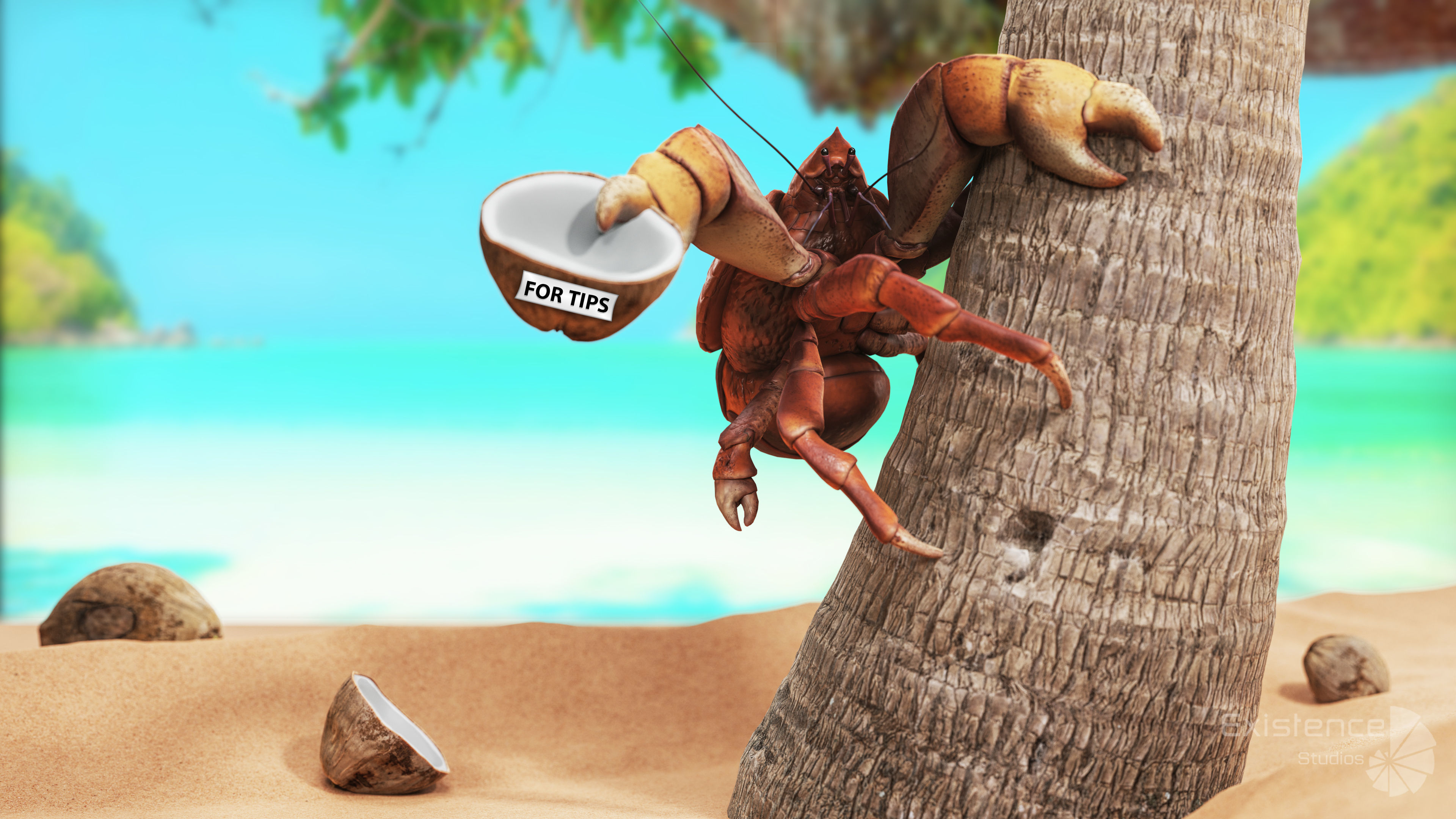 Coconut Crab - Snappy Palm Thief - Underwater Monster - 47 Low-poly 3D model_8