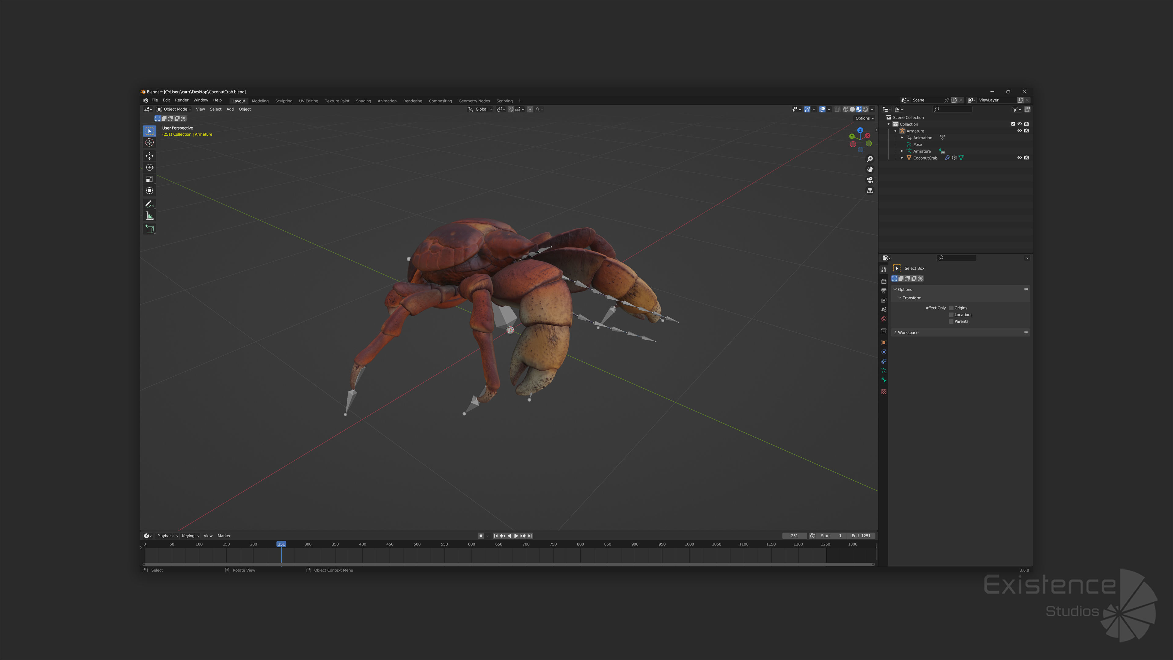 Coconut Crab - Snappy Palm Thief - Underwater Monster - 47 Low-poly 3D model_17