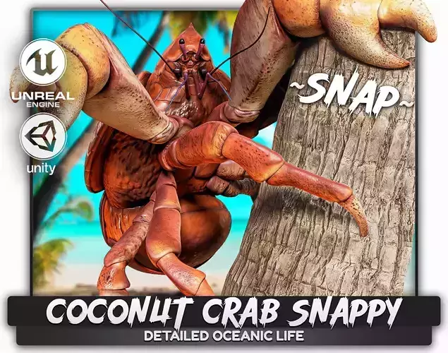 Coconut Crab - Snappy Palm Thief - Underwater Monster - 47 Low-poly 3D model