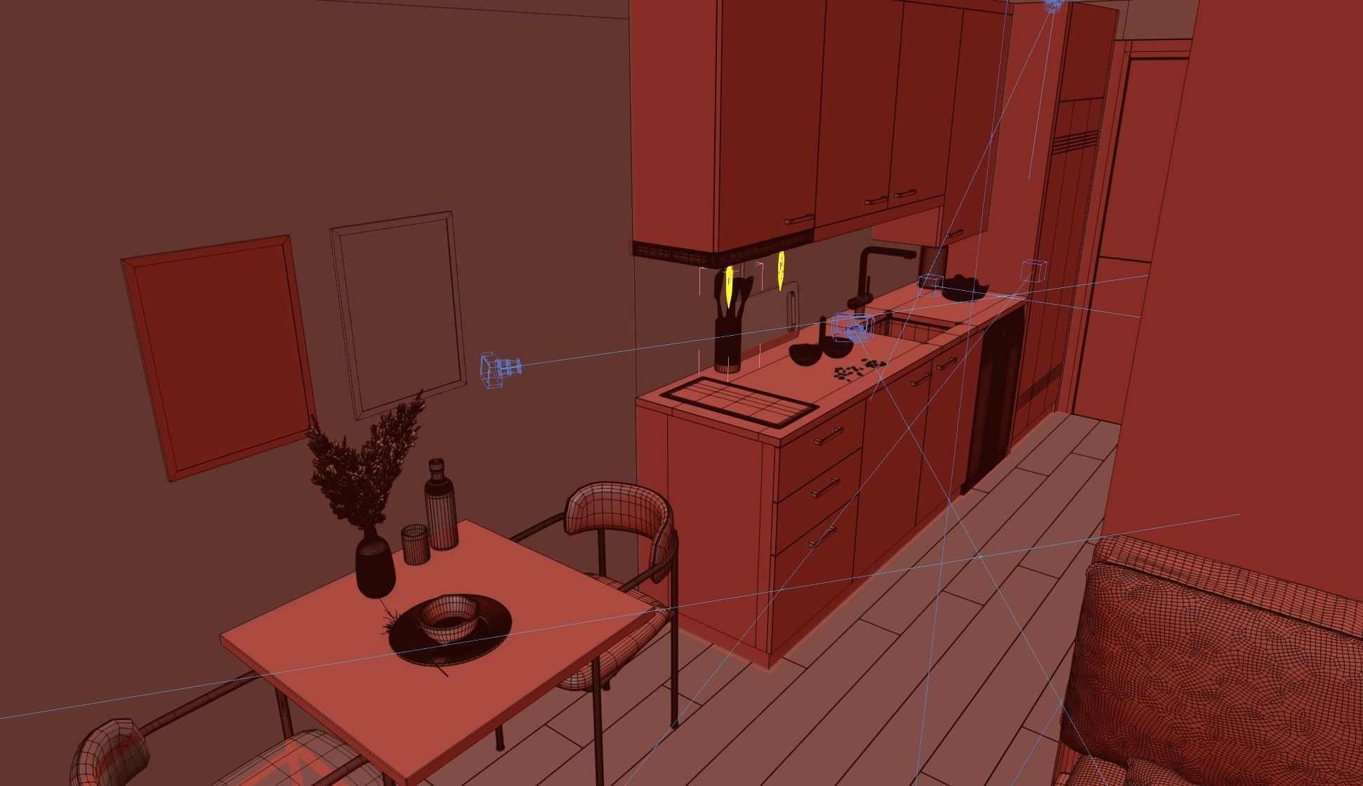 container house interior design 3D model_7