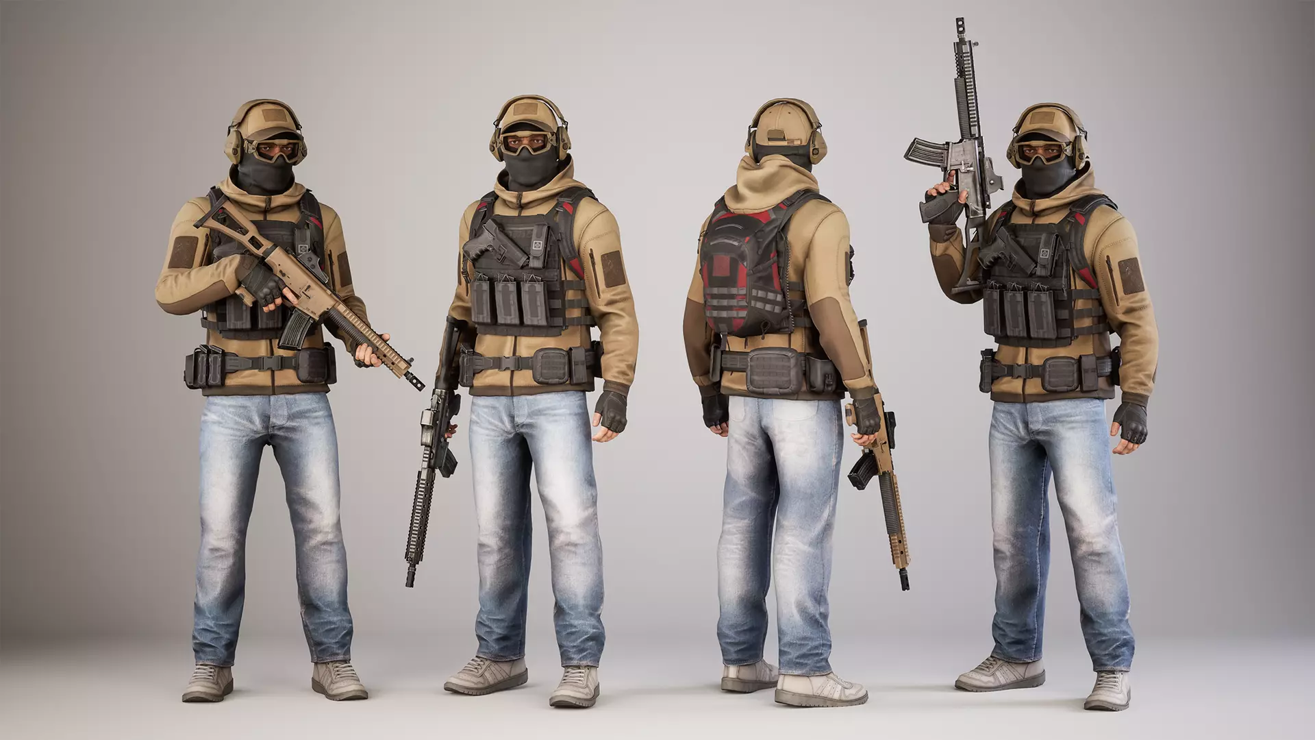 Casual Soldier 13 Low-poly 3D model_0