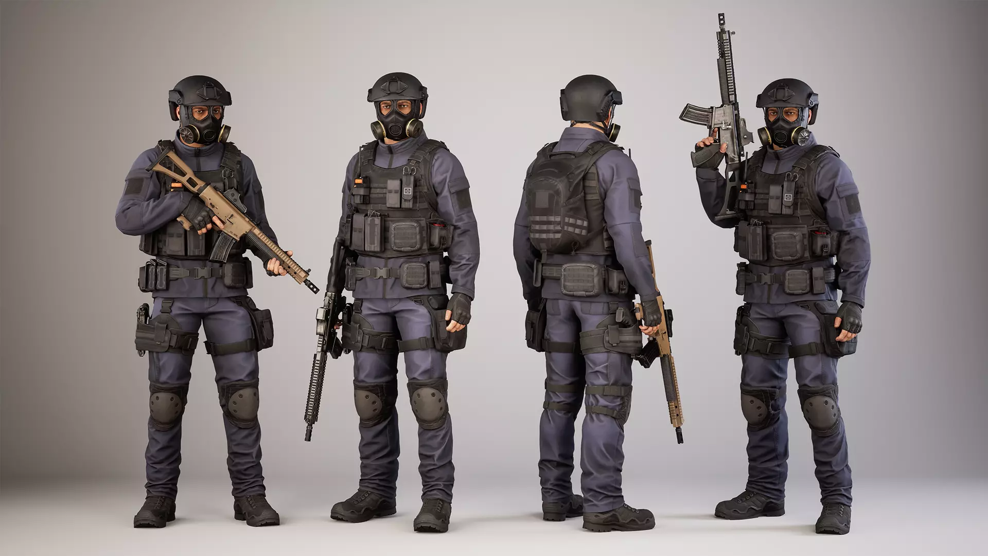 Casual Soldier 15 Low-poly 3D model_0